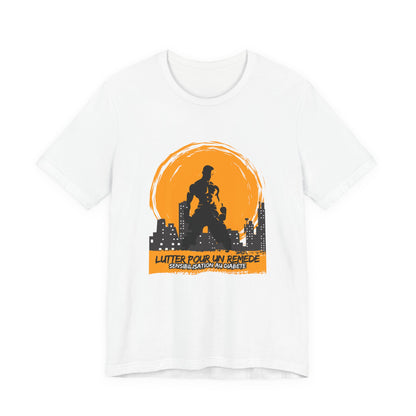 The Diabuddies Store Fighting for a Cure (French) - Unisex Tee Fighting for a Cure (French) - Unisex Tee: Make a statement that matters with this French Unisex Tee. This comfortable and versatile shirt is a powerful way to raise awareness and spark conver