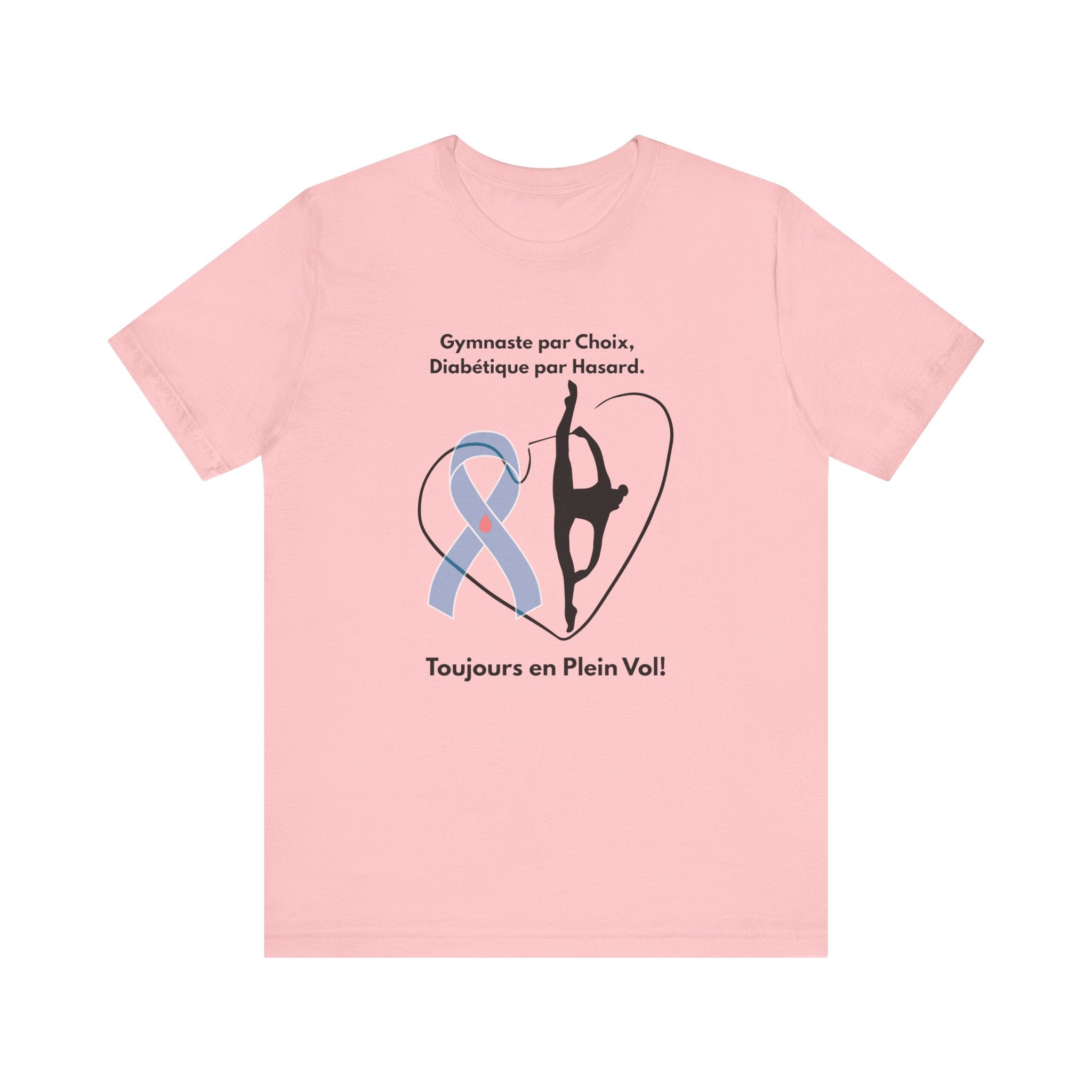 The Diabuddies Store Diabetes & Gymnastics (French) - Unisex Tee Diabetes & Gymnastics (French) - Unisex Tee: Defy expectations and tumble forward! This comfortable racerback tank is designed for the resilient gymnast who manages diabetes with grace and s