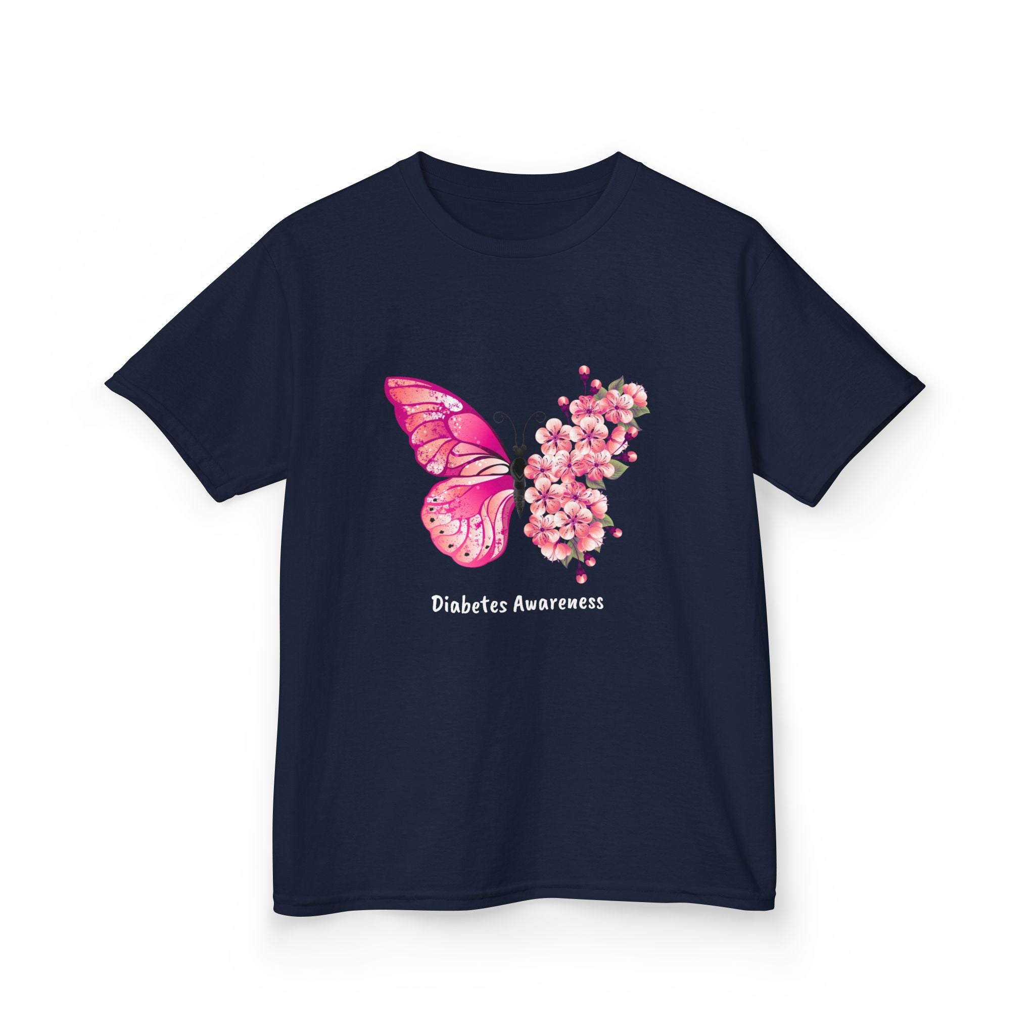 Pink Butterfly & Flowers - Kids Tee The Diabuddies Store T-Shirts $19.22