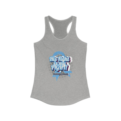 His fight is my Fight! (Blue) - Racerback Tank The Diabuddies Store Tank Tops $19.96