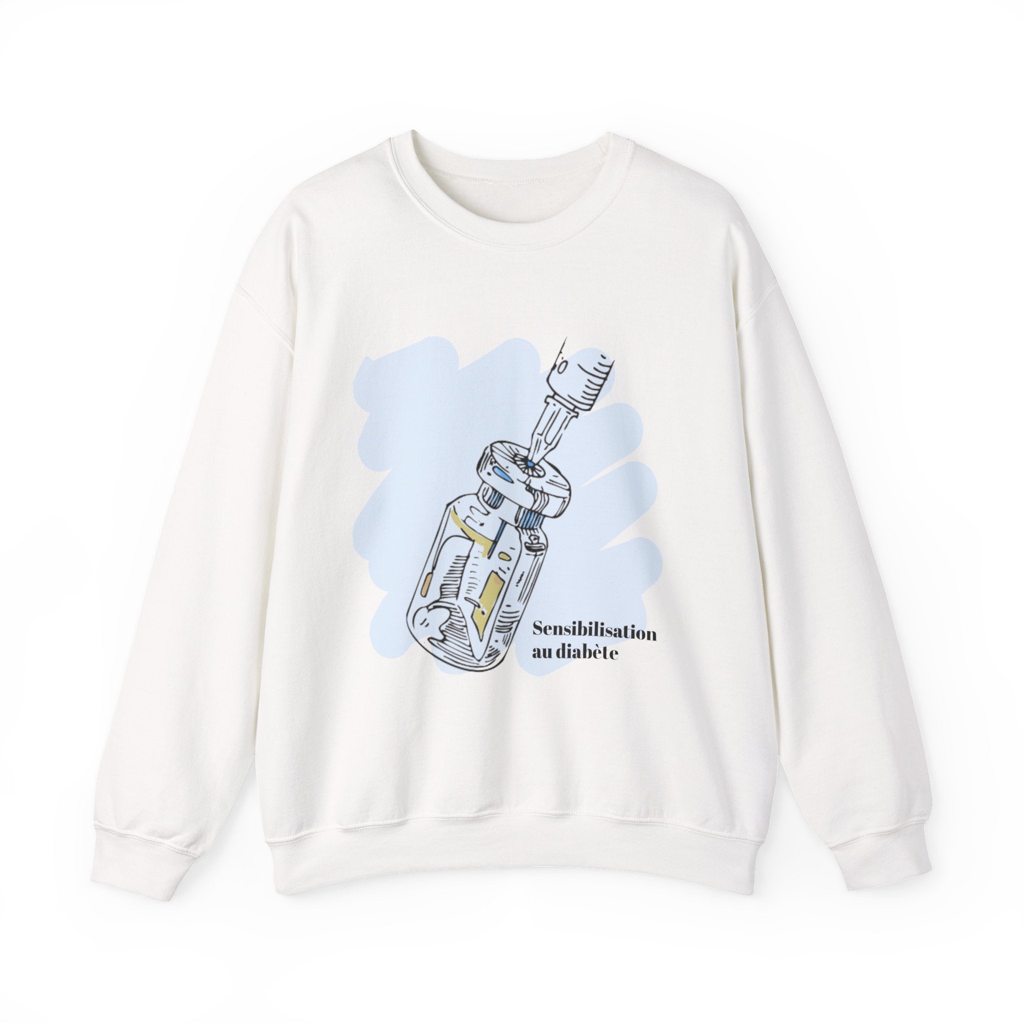 Insulin Vial Diabetes Awareness (French) Sweatshirt The Diabuddies Store Sweatshirts $29.49