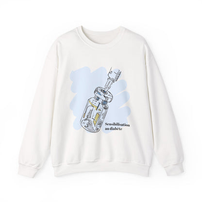 Insulin Vial Diabetes Awareness (French) Sweatshirt The Diabuddies Store Sweatshirts $29.49