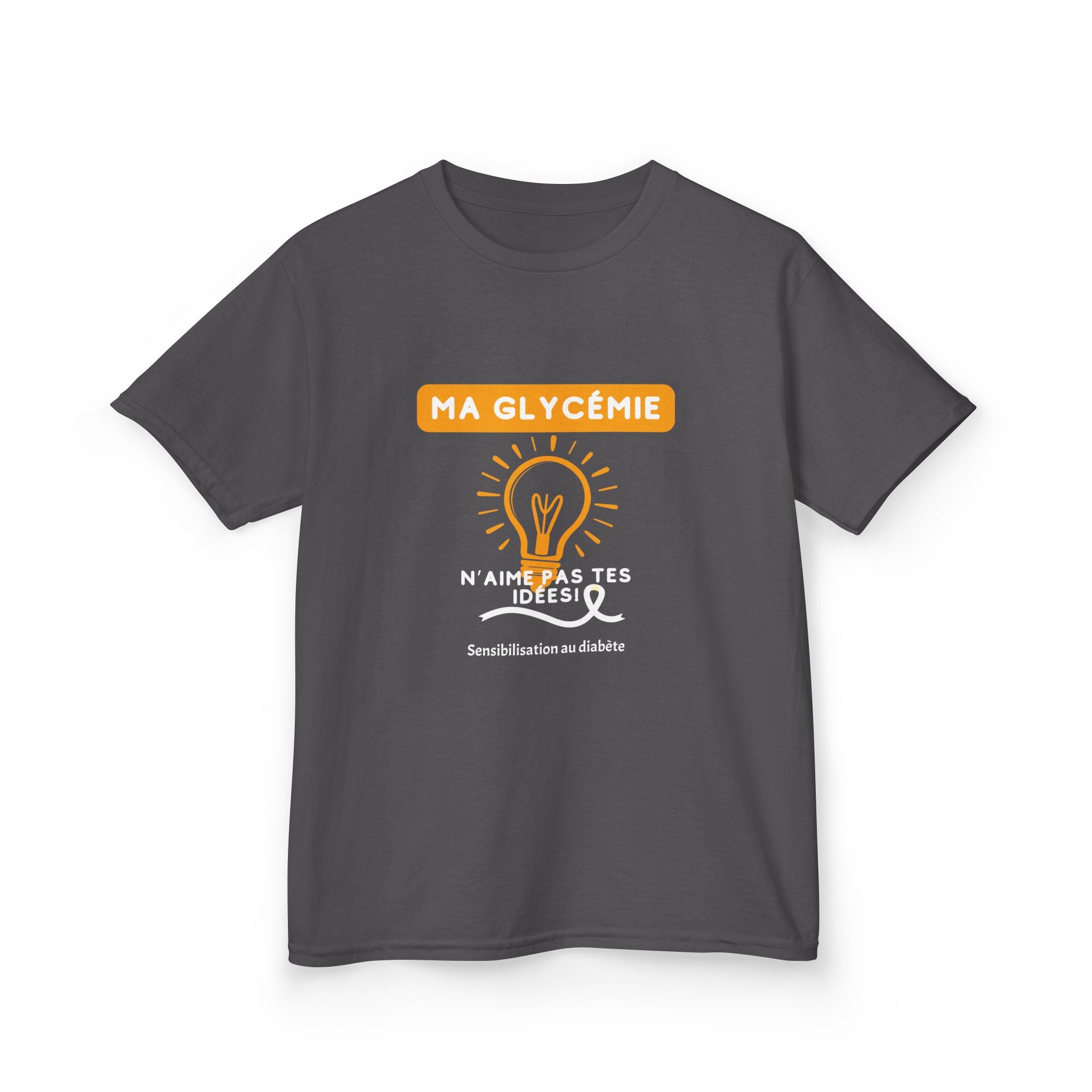 The Diabuddies Store My Blood Sugar Doesn't Agree (French) - Kids Tee My Blood Sugar Doesn't Agree (French) - Kids Tee: A humorous tee for the little warrior in your life. This "Ma glycémie n'aime pas tes idées" Kids' French Tee is a fun and relatable way