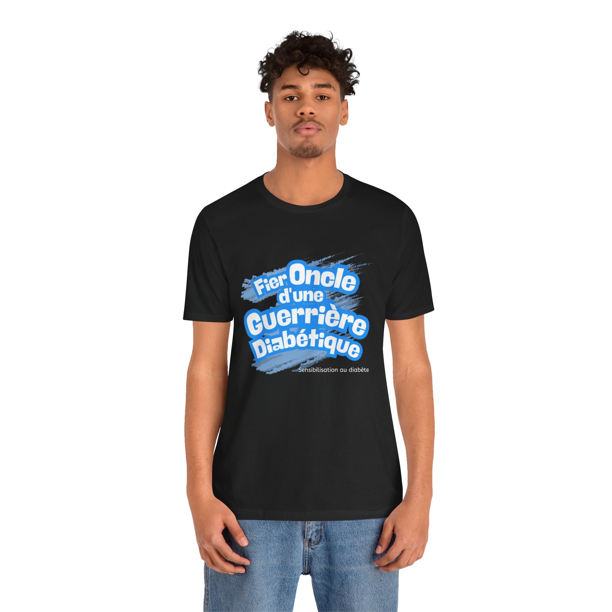 Proud Uncle of Diabetic Warrior (French/Niece) - Unisex Tee The Diabuddies Store T-Shirts $22.50