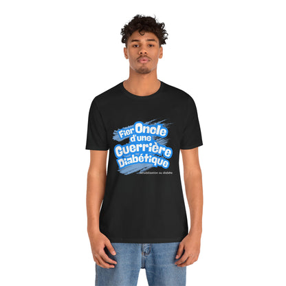 Proud Uncle of Diabetic Warrior (French/Niece) - Unisex Tee The Diabuddies Store T-Shirts $22.50