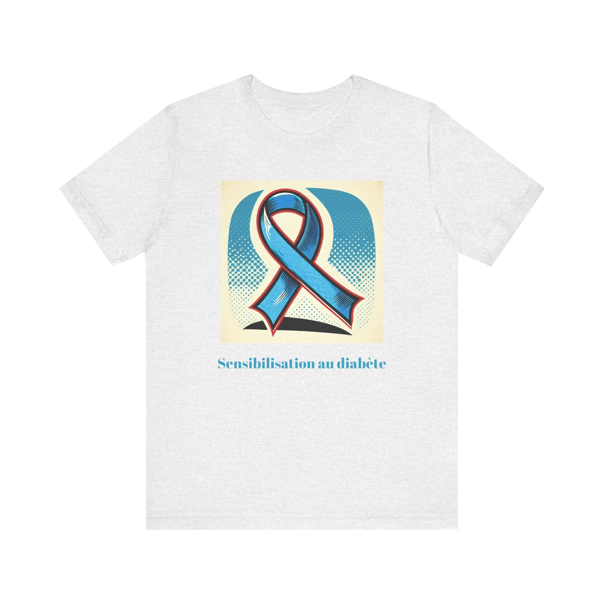 Diabetes Awareness, Blue Ribbon (French) - Unisex Tee The Diabuddies Store T-Shirts $22.50