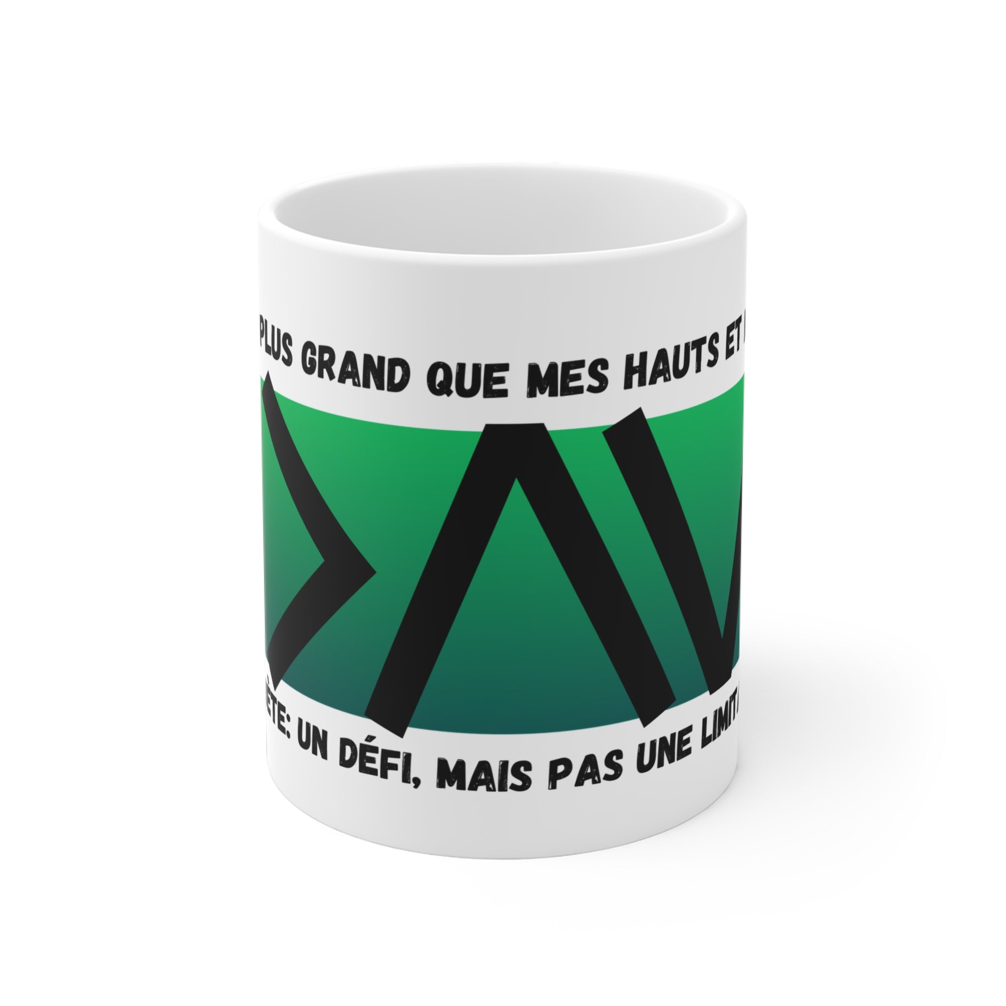The Diabuddies Store Greater than (French/Green) - Mug 11oz Greater than (French/Green) - Mug 11oz: An inspirational mug that brings a daily reminder that you are greater than the highs and the lows during your coffee or tea routine. Perfect for anyone wi