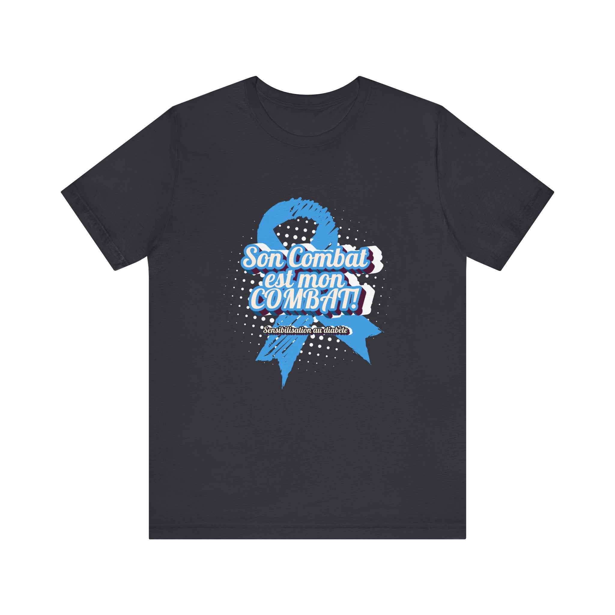 His Fight is my Fight! (French in blue) - Unisex Tee The Diabuddies Store T-Shirts $30.27