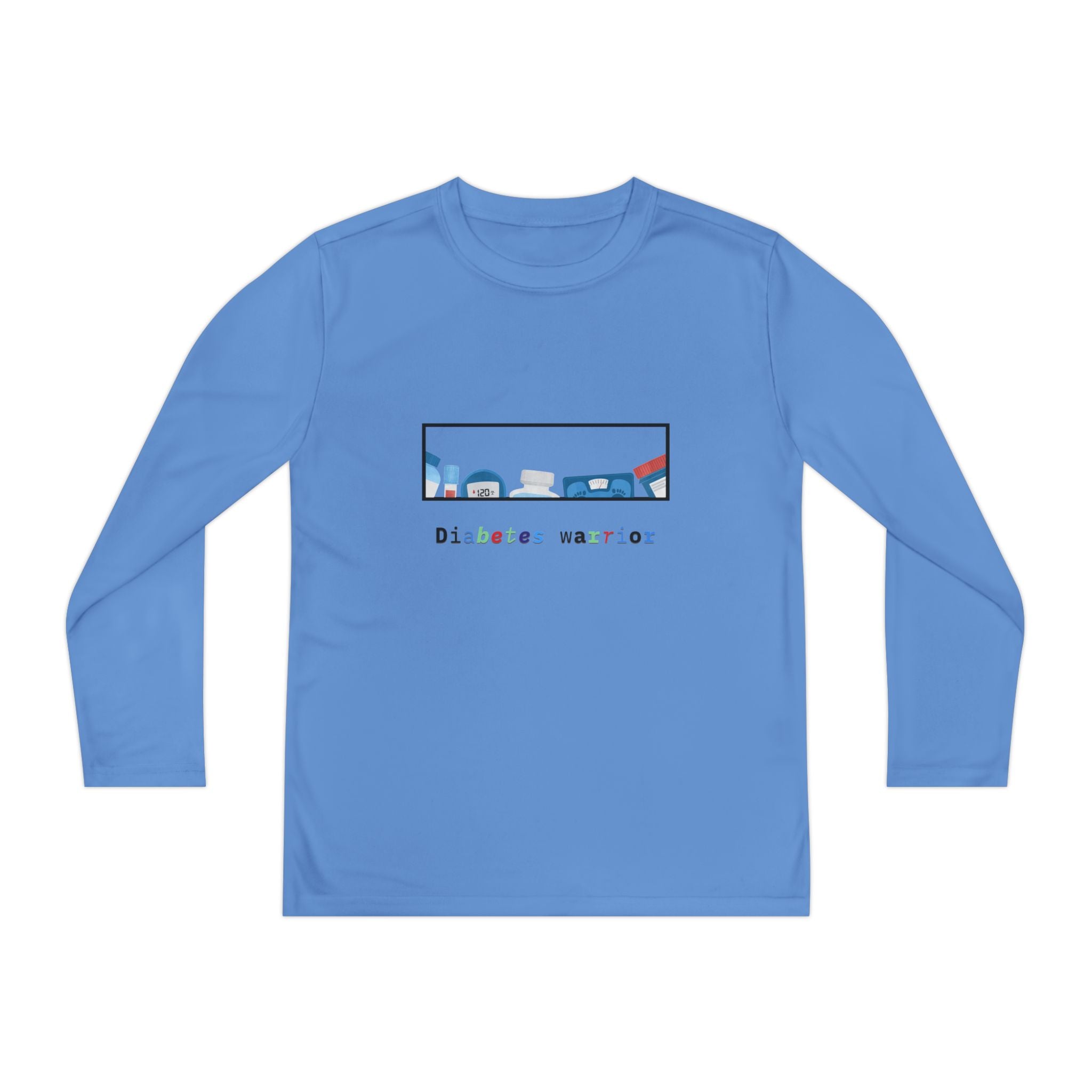 Diabetes Warrior w/supplies - Youth Longsleeve Tee The Diabuddies Store T-Shirts $23.44