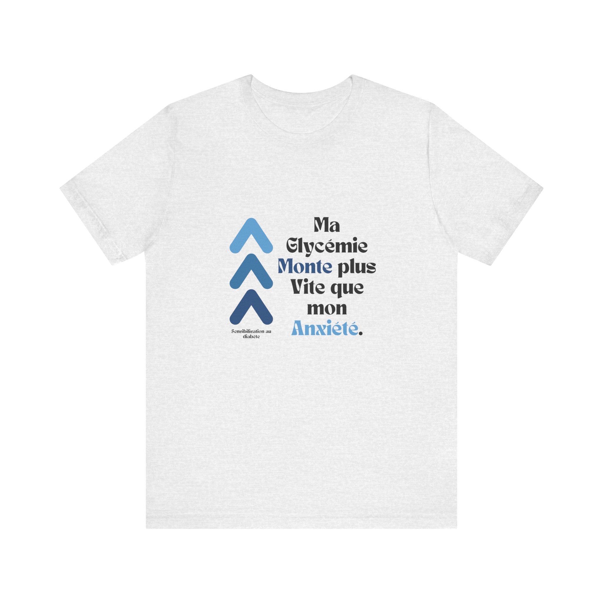 The Diabuddies Store Spiking Faster than my Anxiety (French/Blue) - Unisex Tee Spiking Faster than my Anxiety (French/Blue) - Unisex Tee: Get ready to make a statement without saying a word. Our blue "Spiking Faster Than My Anxiety" French Unisex Tee is f