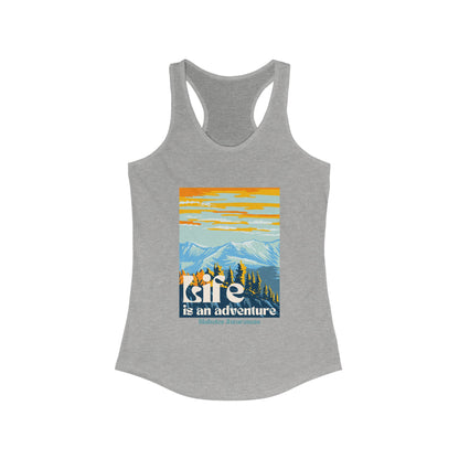 The Diabuddies Store Life is an Adventure, Mountains - Racerback Tank Life is an Adventure, Mountains - Racerback Tank: Embrace the call of the wild with our Tank. This Tank is for anyone who finds their soul in the great outdoors, from mountain peaks to