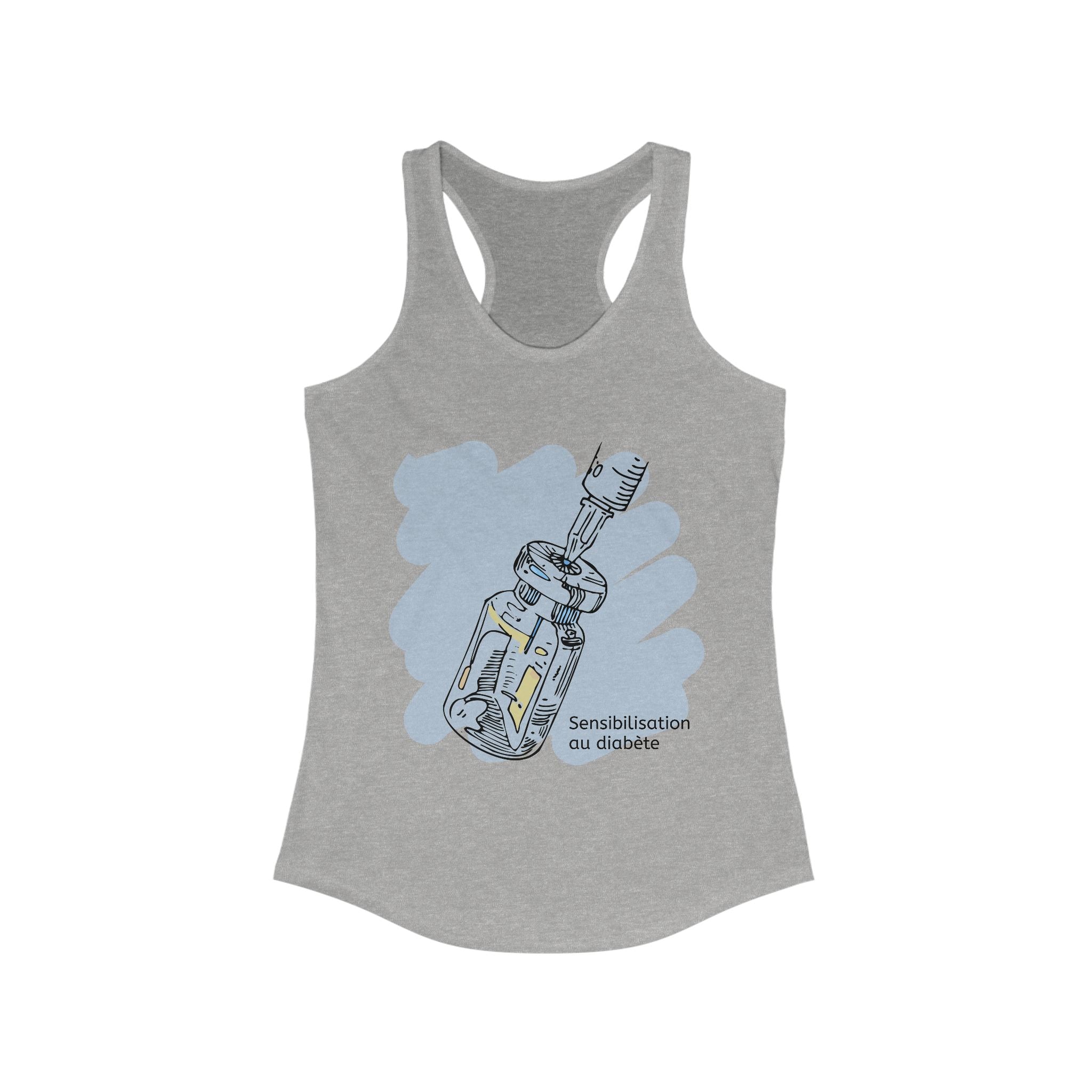 Insulin Vial Diabetes Awareness (French) Racerback Tank The Diabuddies Store Tank Tops $19.96
