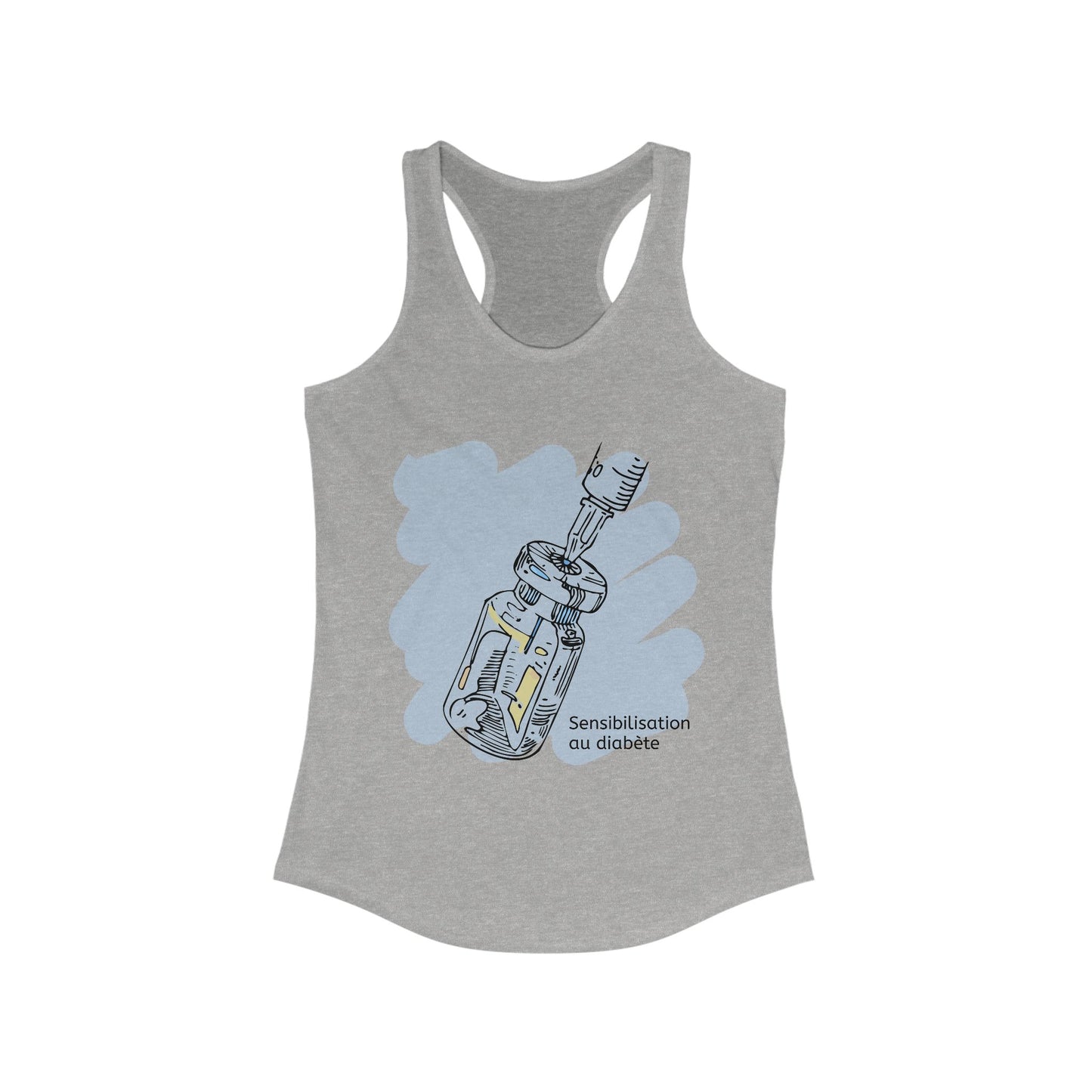 Insulin Vial Diabetes Awareness (French) Racerback Tank The Diabuddies Store Tank Tops $19.96