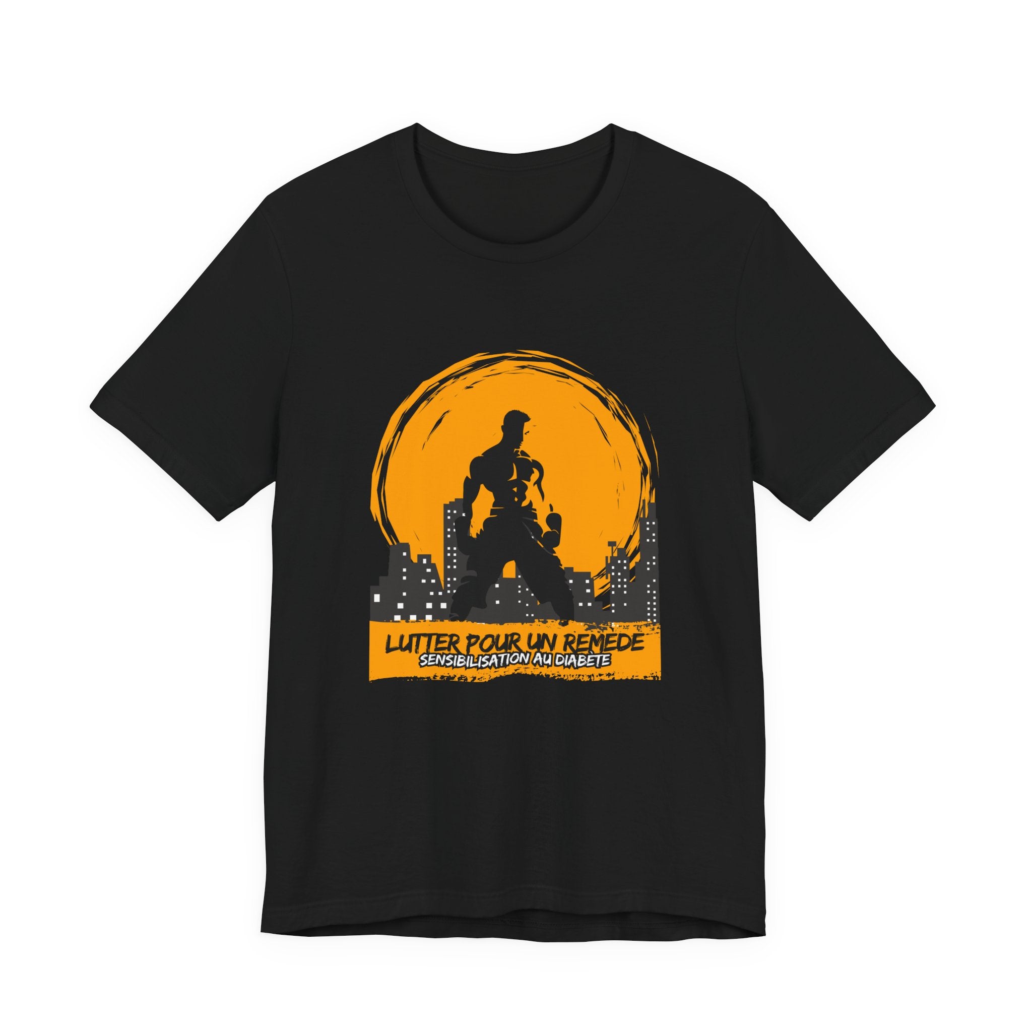 The Diabuddies Store Fighting for a Cure (French) - Unisex Tee Fighting for a Cure (French) - Unisex Tee: Make a statement that matters with this French Unisex Tee. This comfortable and versatile shirt is a powerful way to raise awareness and spark conver