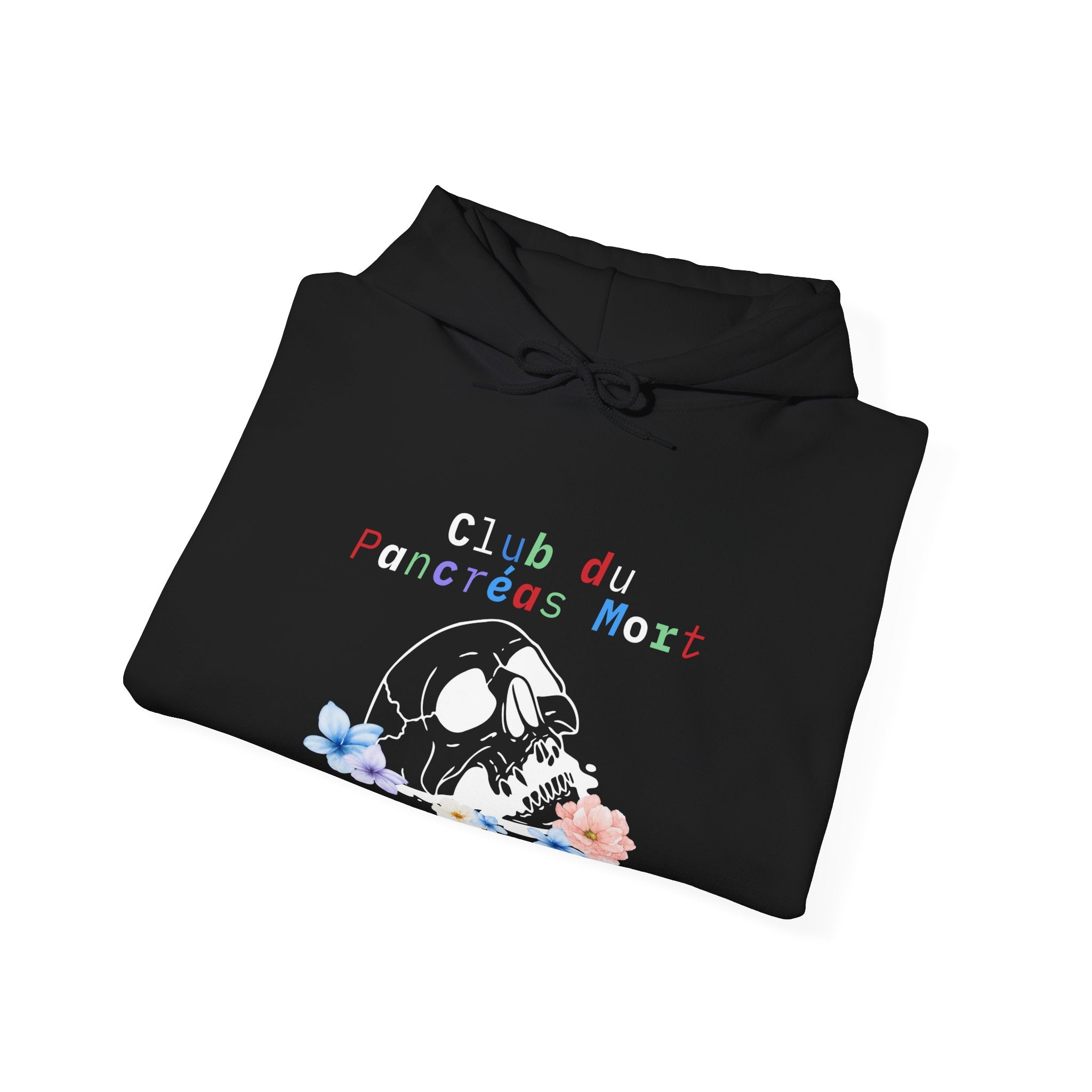 Skull & Flowers, Dead Pancreas Club (French) - Unisex Hoodie The Diabuddies Store Hoodies $32.41