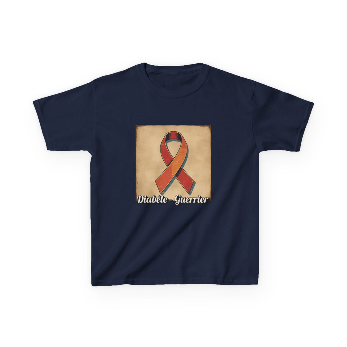 The Diabuddies Store Diabetes Warrior, Retro Look (French / Guerrier) - Kids Tee Diabetes Warrior, Retro Look (French / Guerrier) - Kids Tee: Let your young one show off their strength and style with our "Diabète Guerrier" Retro Look French Kids Tee! T-Sh