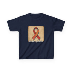The Diabuddies Store Diabetes Warrior, Retro Look (French / Guerrier) - Kids Tee Diabetes Warrior, Retro Look (French / Guerrier) - Kids Tee: Let your young one show off their strength and style with our "Diabète Guerrier" Retro Look French Kids Tee! T-Sh