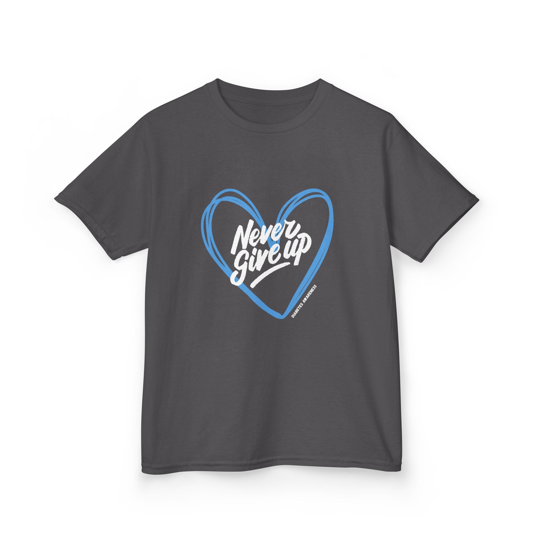 The Diabuddies Store Never Give Up - Kids Tee A powerful statement for the young warriors of the diabetes community. This super soft, comfortable Tee is the perfect way to share a message of strength, resilience, and hope. T-Shirts Kids clothes Birthday G
