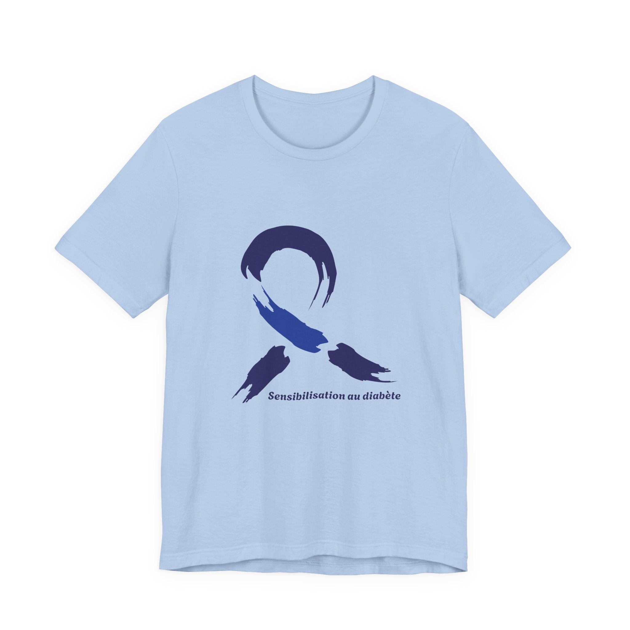 Diabetes Awareness Blue Ribbon (French) Unisex Tee The Diabuddies Store T-Shirts $30.27