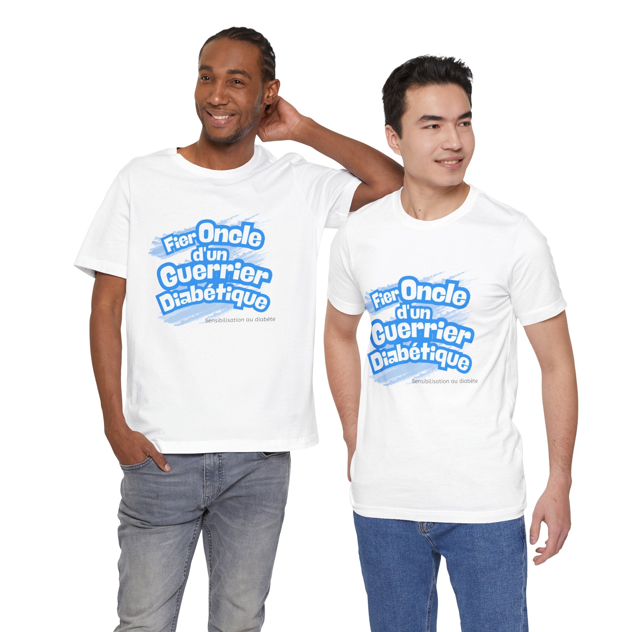 Proud Uncle of Diabetic Warrior (French/Nephew) - Unisex Tee The Diabuddies Store T-Shirts $22.50