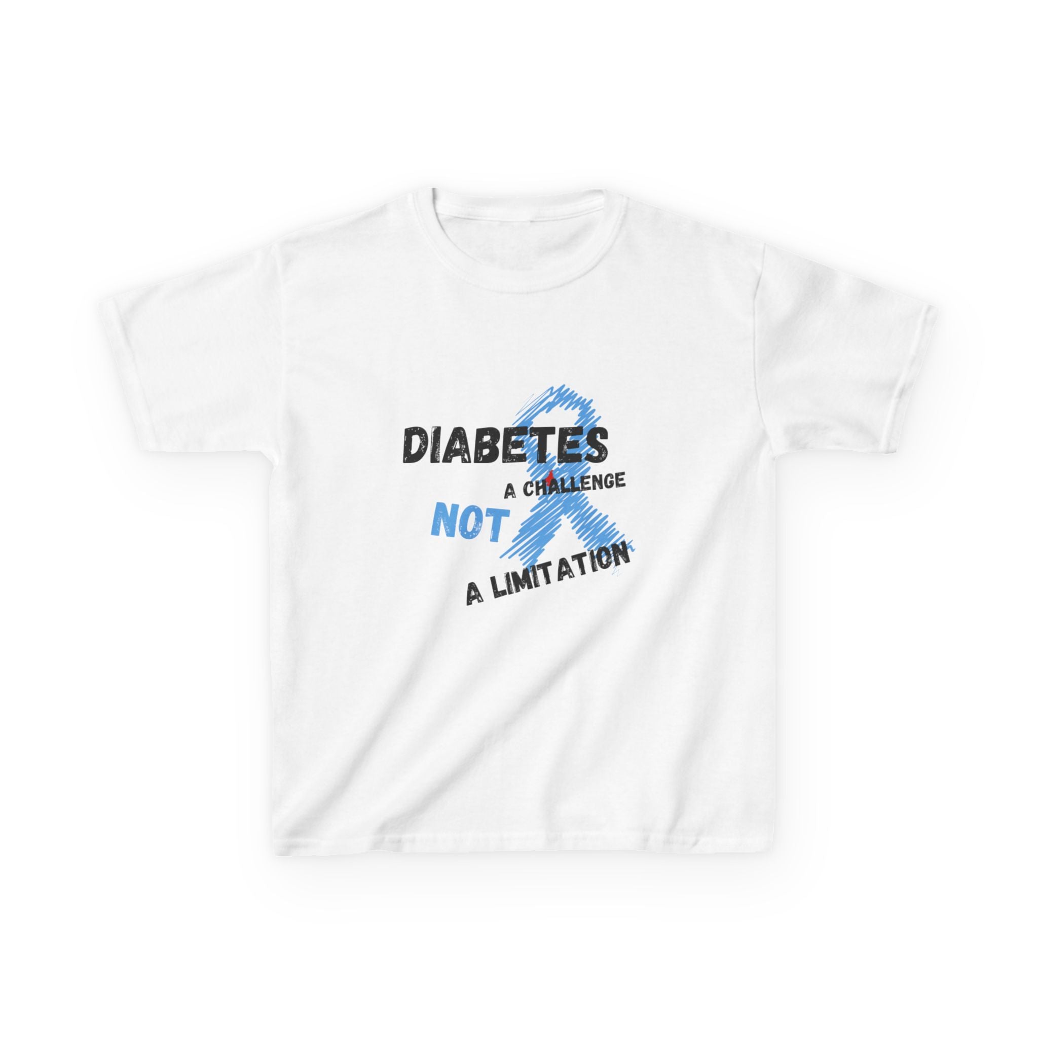 The Diabuddies Store A Challenge, Not a Limitation - Kids Tee A Challenge, Not a Limitation - Kids Tee: Empower your child! This tee is an inspiring reminder that challenges are opportunities to shine, not limitations. T-Shirts $18.48