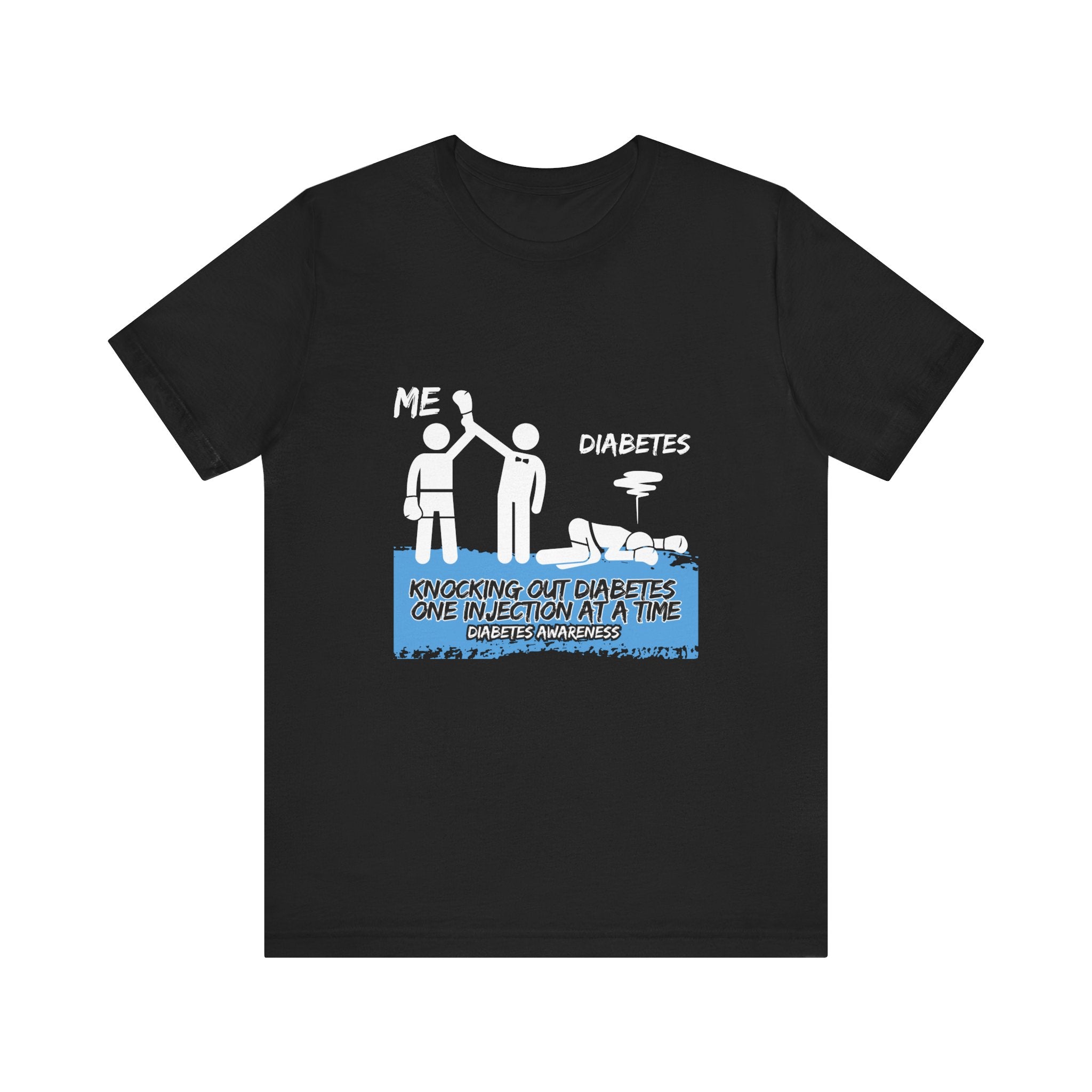 The Diabuddies Store Knocking out Diabetes - Unisex Tee Knocking out Diabetes - Unisex Tee: Make a bold statement with our Unisex Tee. This powerful shirt is for the fighters, the advocates, and the champions who face diabetes head-on every day. T-Shirts