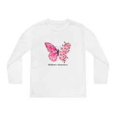 Pink Butterfly & Flowers - Longsleeve Youth Tee The Diabuddies Store T-Shirts $23.44