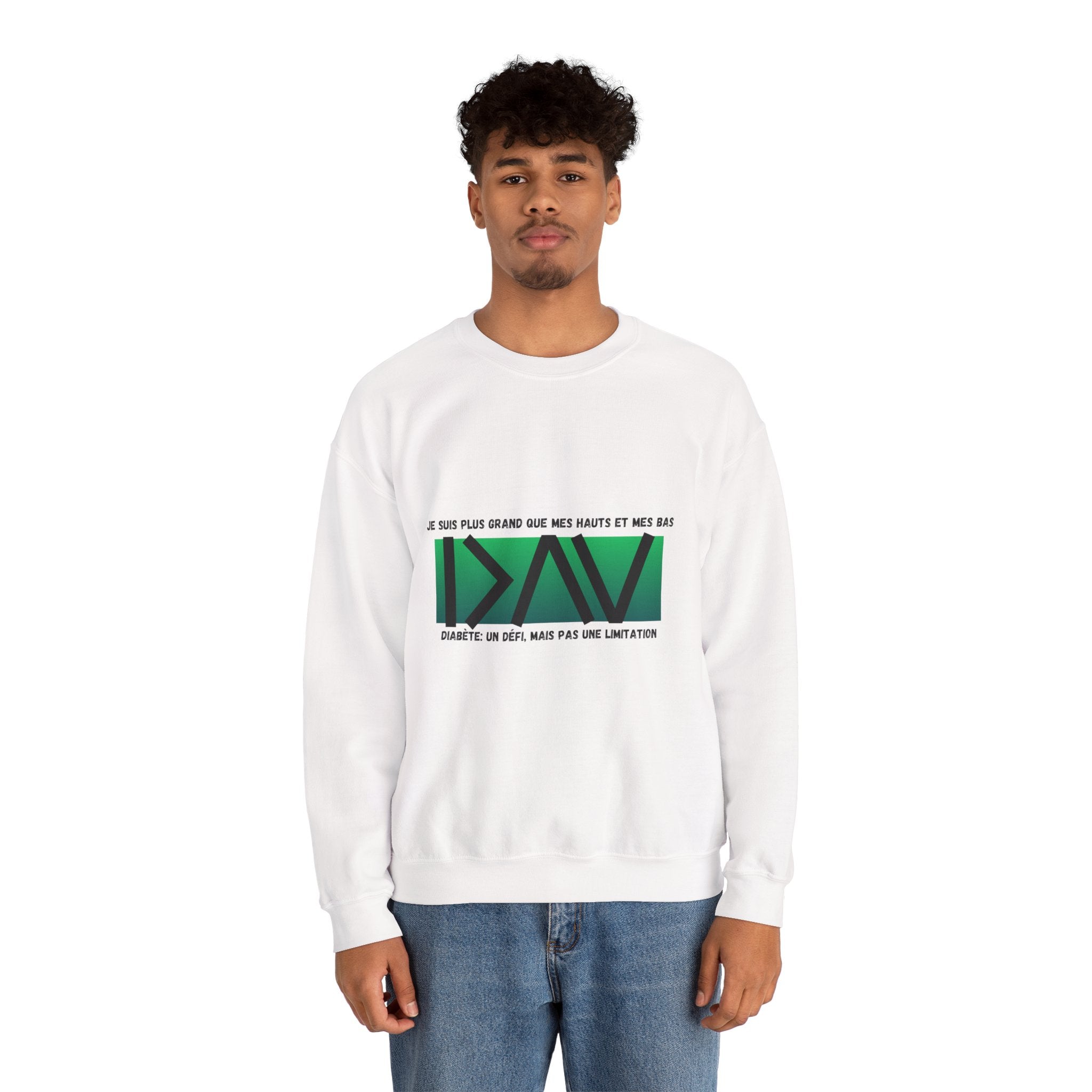 The Diabuddies Store Greater than (French/Green) - Unisex Sweatshirt Greater than (French/Green) - Unisex Sweatshirt: Sometimes, a single symbol says it all. Our Greater Than (French/Green) Unisex Sweatshirt features the powerful ">" symbol, representing
