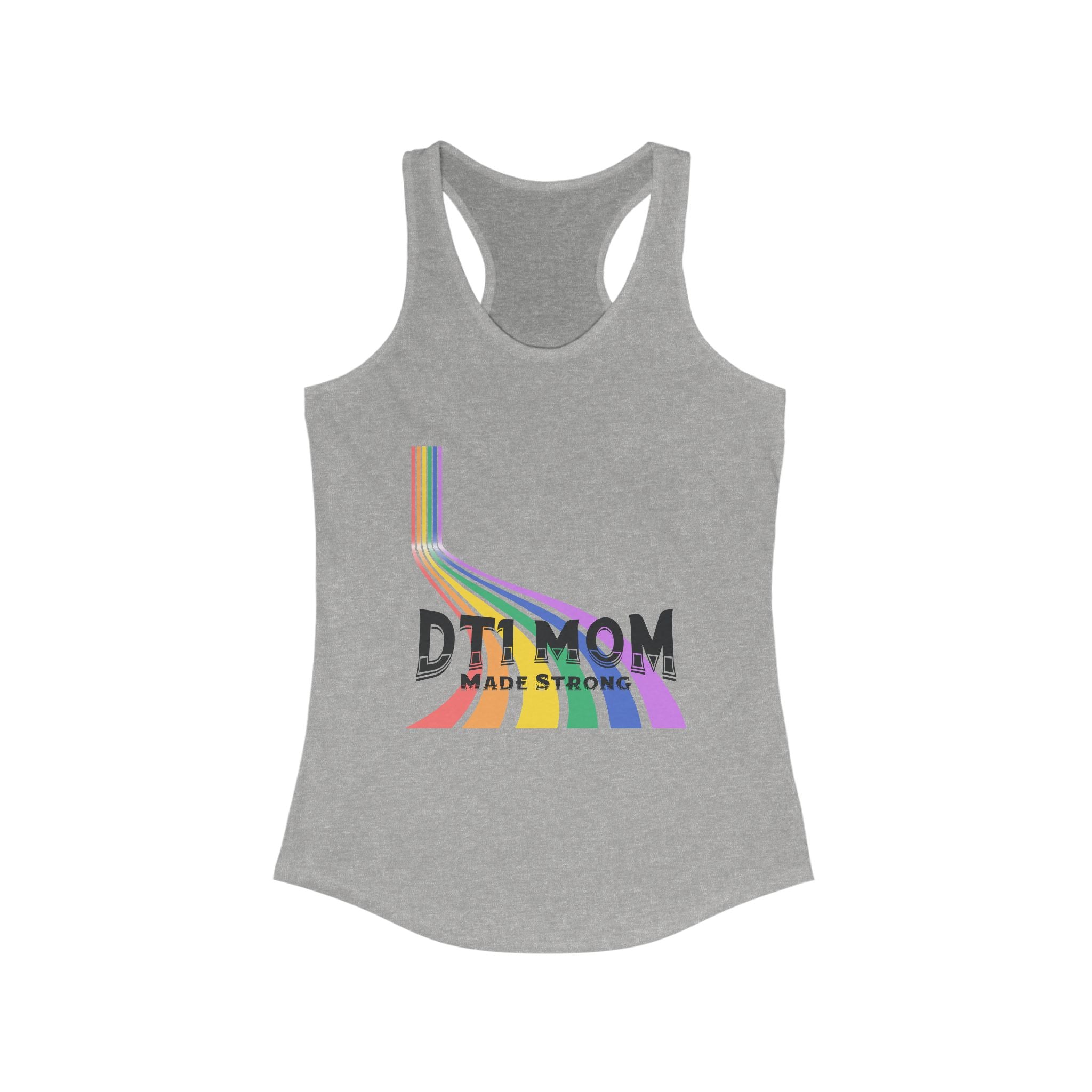 DT1 Mom, Made Strong - Racerback Tank The Diabuddies Store Tank Tops $19.96