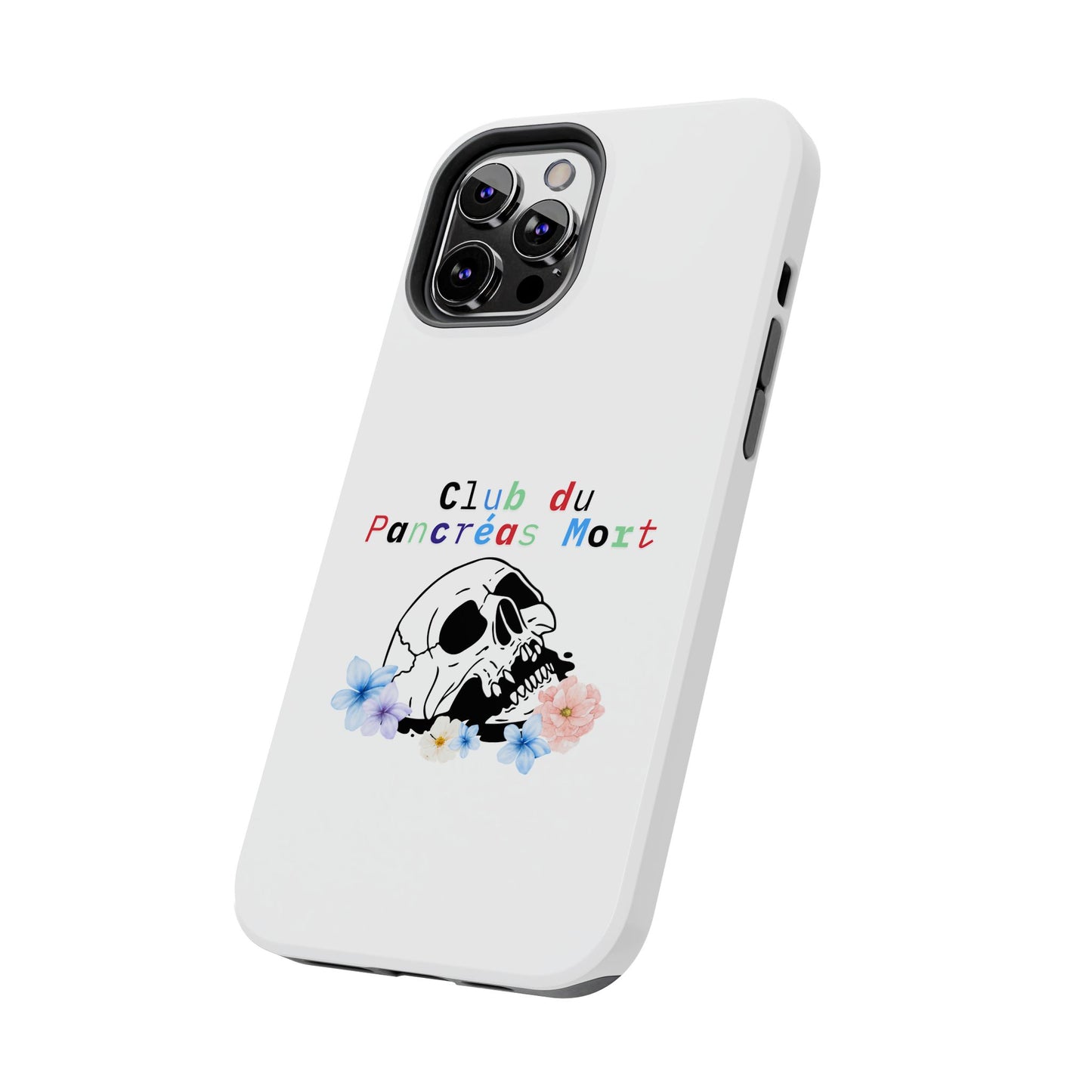 Skull & Flowers, Dead Pancreas Club (French) - Phone Cases The Diabuddies Store Mobile Phone Cases $18.23