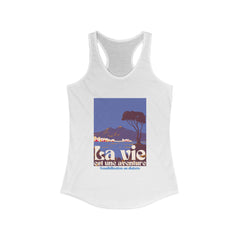 The Diabuddies Store Life is an Adventure, Ocean View (French) - Racerback Tank Life is an Adventure, Ocean View (French) - Racerback Tank: Embrace the call of the wild with our "La vie est une aventure" Tank. This Tank is for anyone who finds their soul