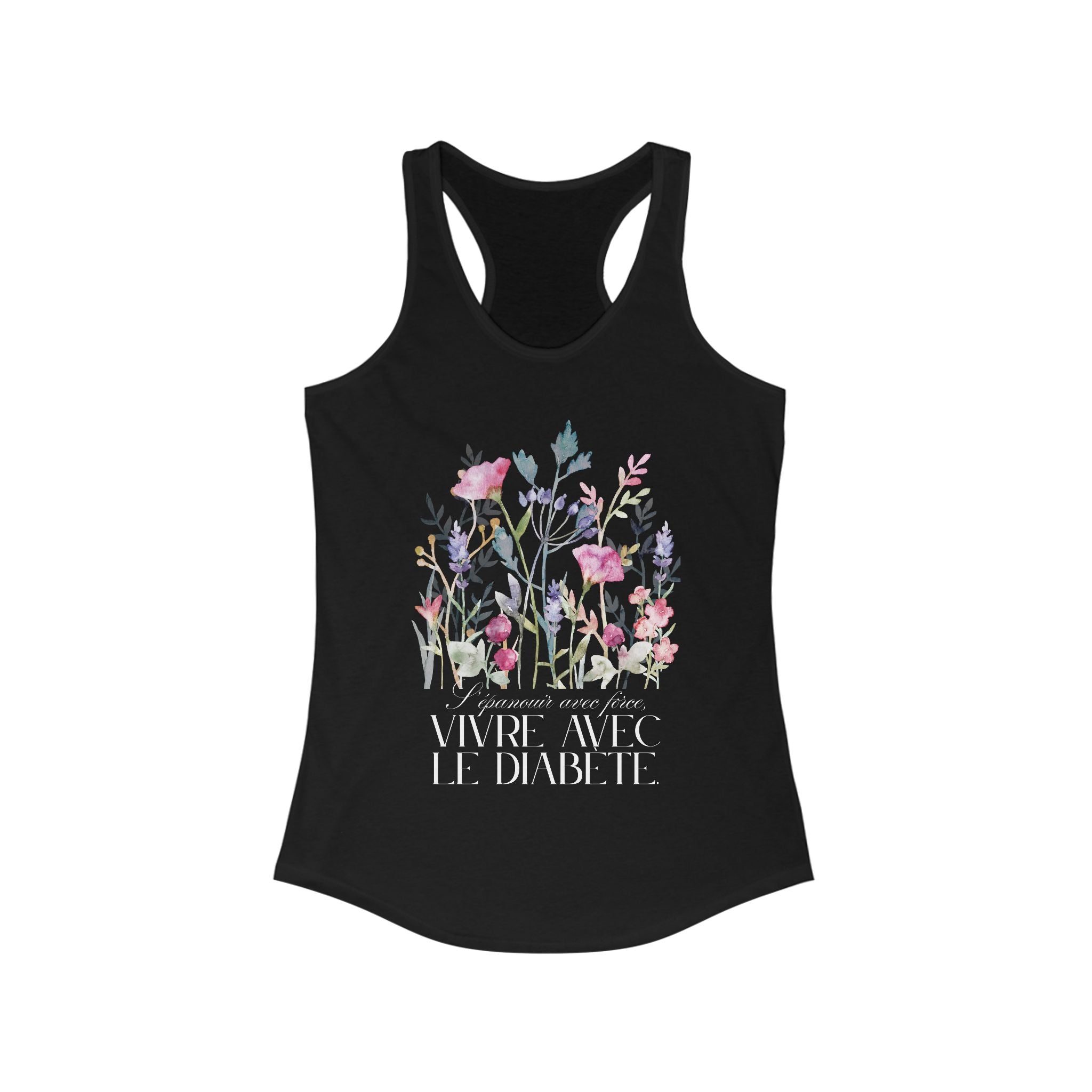 The Diabuddies Store Blossoming Strong, Living with Diabetes (French) Tank Blossoming Strong, Living with Diabetes (French) Tank: Wear your strength proudly! Our "S'épanouir avec force, vivre avec le diabète" tank is a beautiful reminder of your inner pow