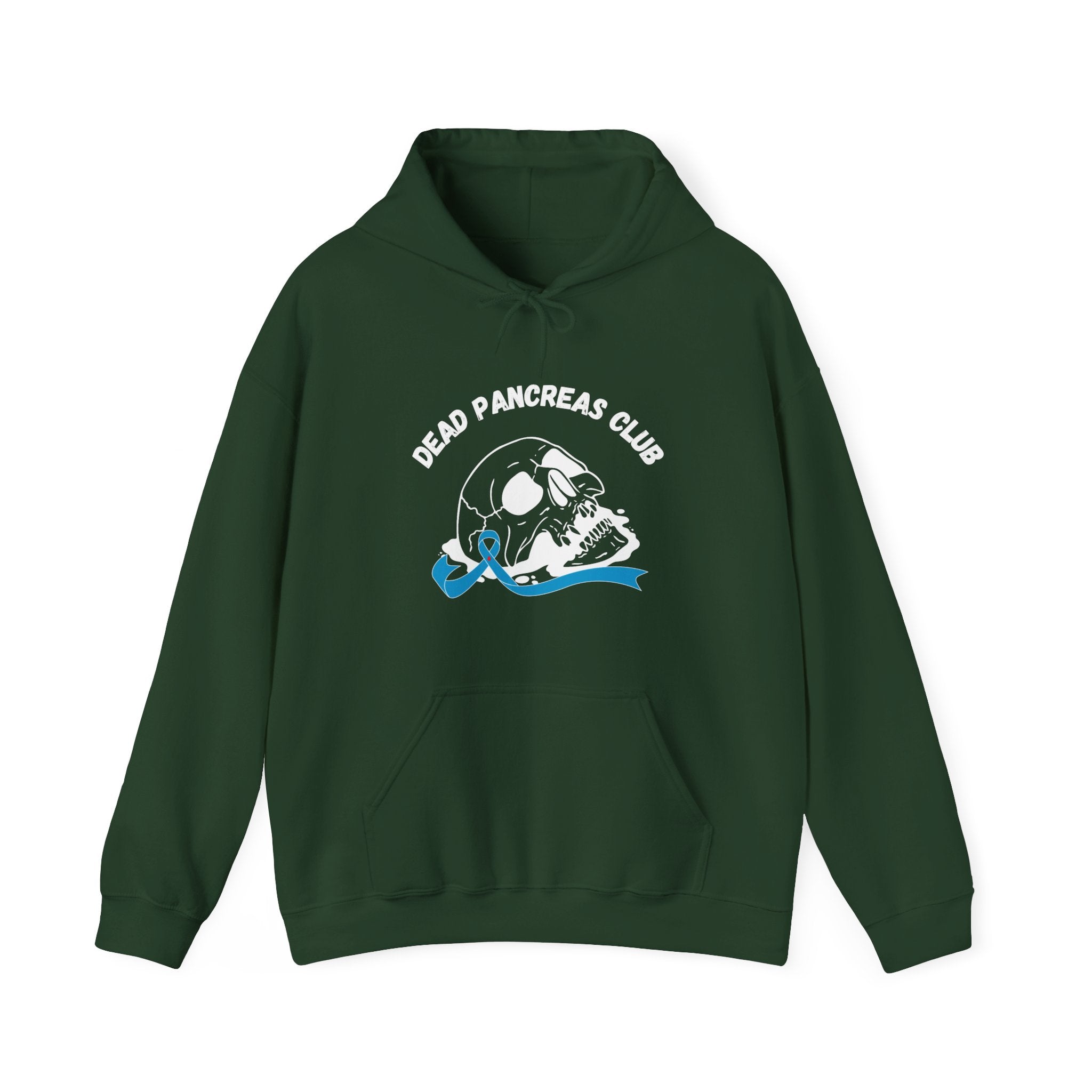 The Diabuddies Store Skull & Blue Ribbon, Dead Pancreas Club - Unisex Hoodie Skull & Blue Ribbon, Dead Pancreas Club - Unisex Hoodie: Show strength & support! Unique design for bold diabetes awareness. Hoodie Hoodies $32.41