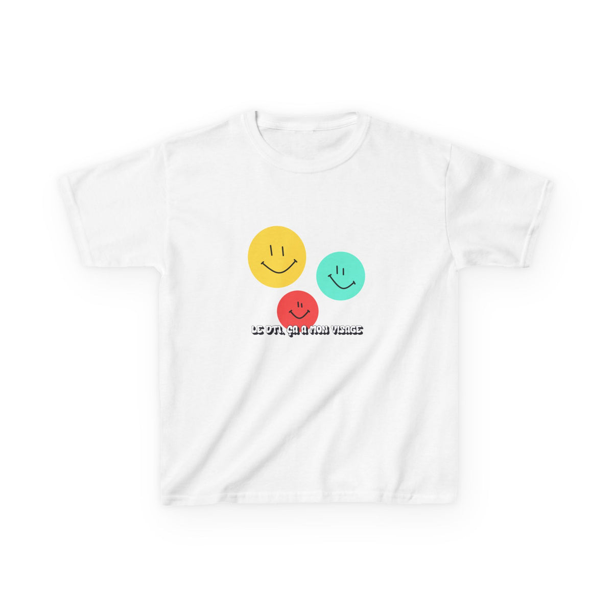 The Diabuddies Store T1D Looks like me w/ Smiley Faces (French) - Kids Tee T1D Looks like me w/ Smiley Faces (French) - Kids Tee: This cheerful T-shirt is a fun and powerful way for kids to celebrate their strength and spread awareness about Type 1 diabet
