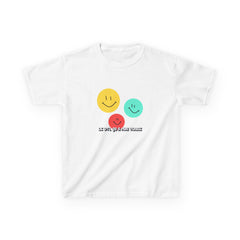 The Diabuddies Store T1D Looks like me w/ Smiley Faces (French) - Kids Tee T1D Looks like me w/ Smiley Faces (French) - Kids Tee: This cheerful T-shirt is a fun and powerful way for kids to celebrate their strength and spread awareness about Type 1 diabet