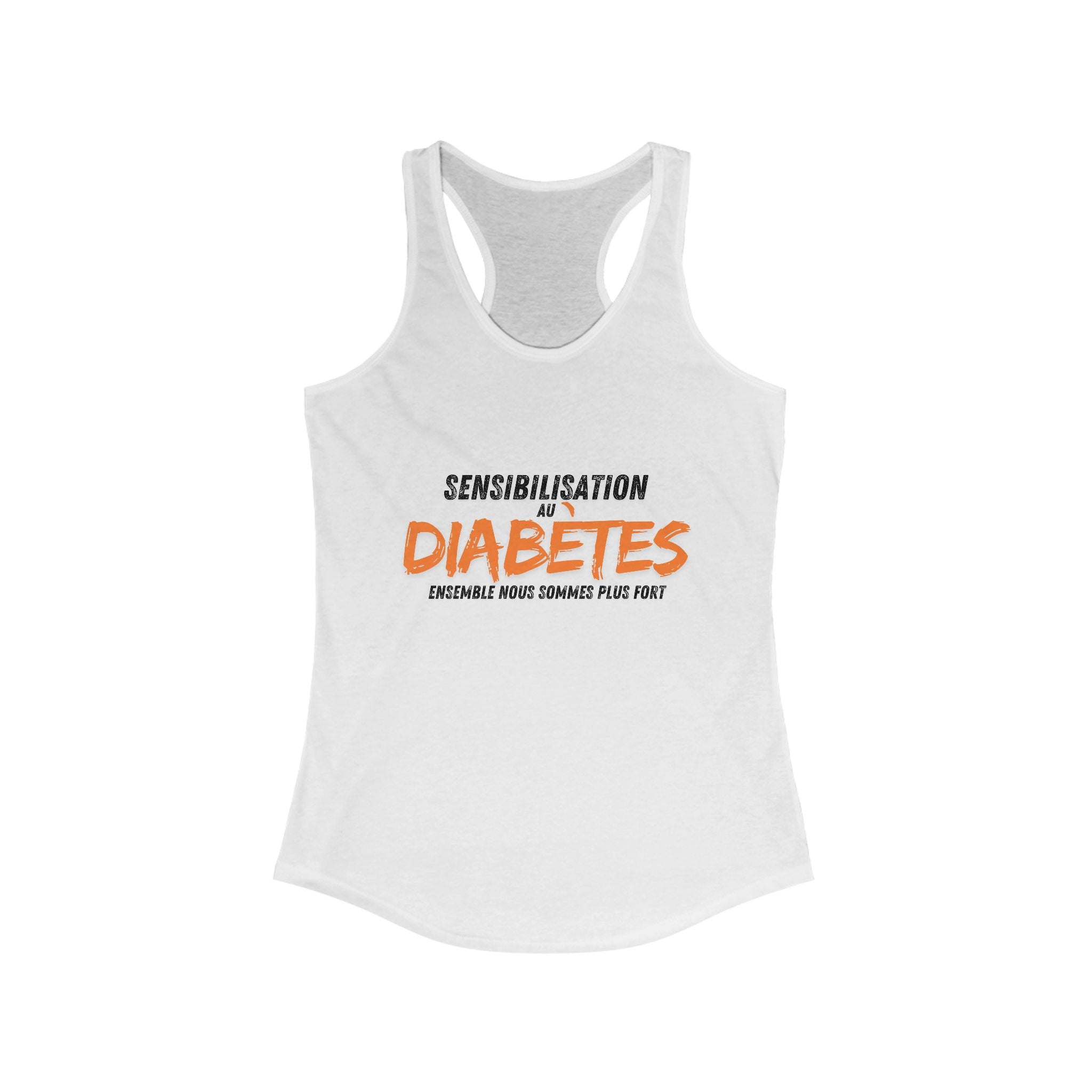 Stronger Together (French) - Racerback Tank The Diabuddies Store Tank Tops $19.96