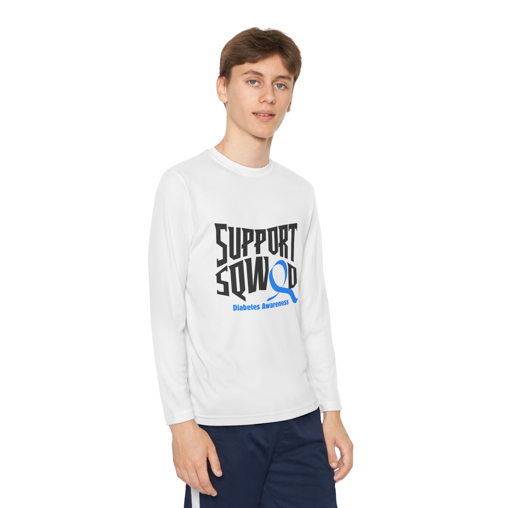 The Diabuddies Store Diabetes Support Squad - Long-sleeved Youth Tee Diabetes Support Squad - Long-sleeved Youth Tee: Unite against diabetes with the Diabetes Support Squad Kids' Tee! This super-soft long sleeved Tee is perfect for little heroes showing t