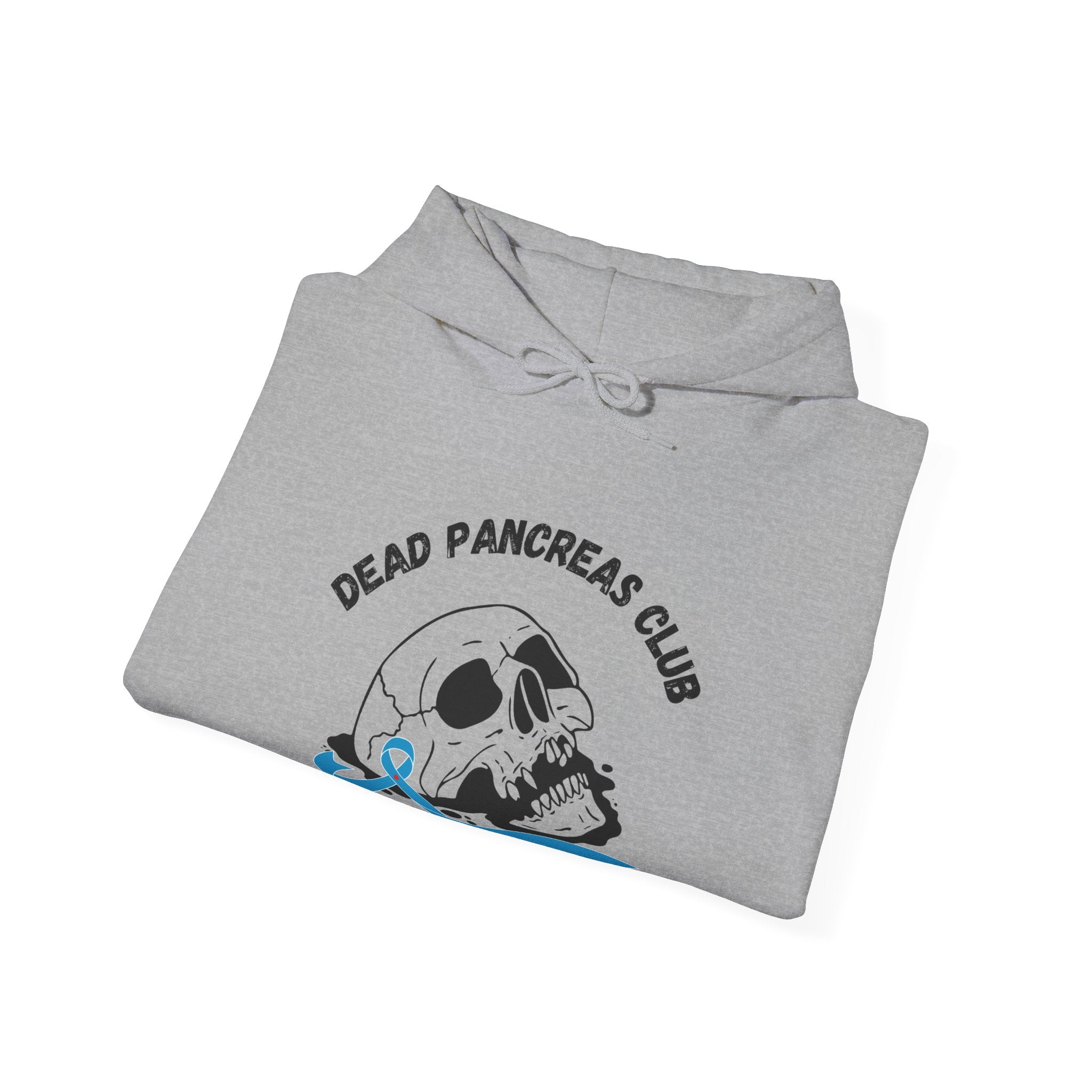 The Diabuddies Store Skull & Blue Ribbon, Dead Pancreas Club - Unisex Hoodie Skull & Blue Ribbon, Dead Pancreas Club - Unisex Hoodie: Show strength & support! Unique design for bold diabetes awareness. Hoodie Hoodies $32.41