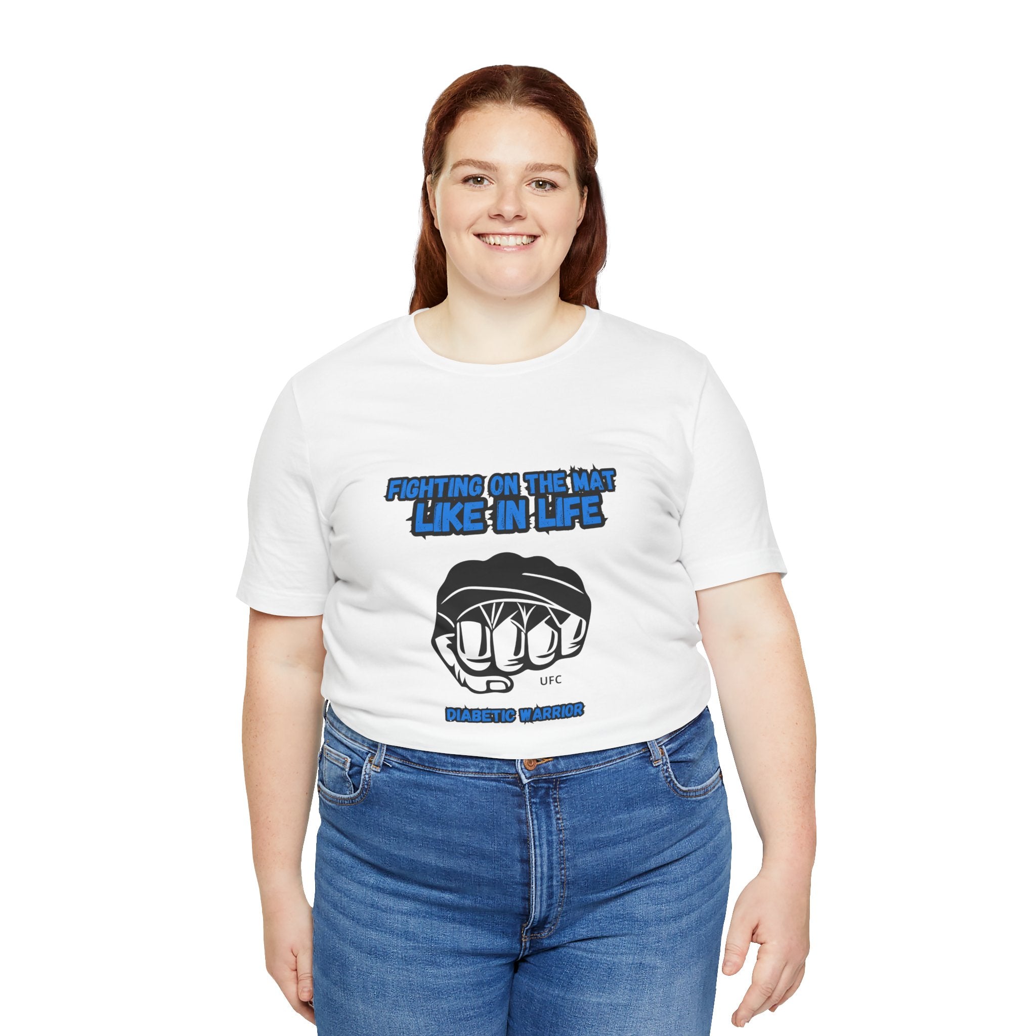 The Diabuddies Store Diabetes Awareness & UFC - Unisex Tee Diabetes Awareness & UFC - Unisex Tee: "Fighting on the Mat like in Life. Diabetic Warrior." Conquer every challenge with this powerful unisex tee. T-Shirts $30.27