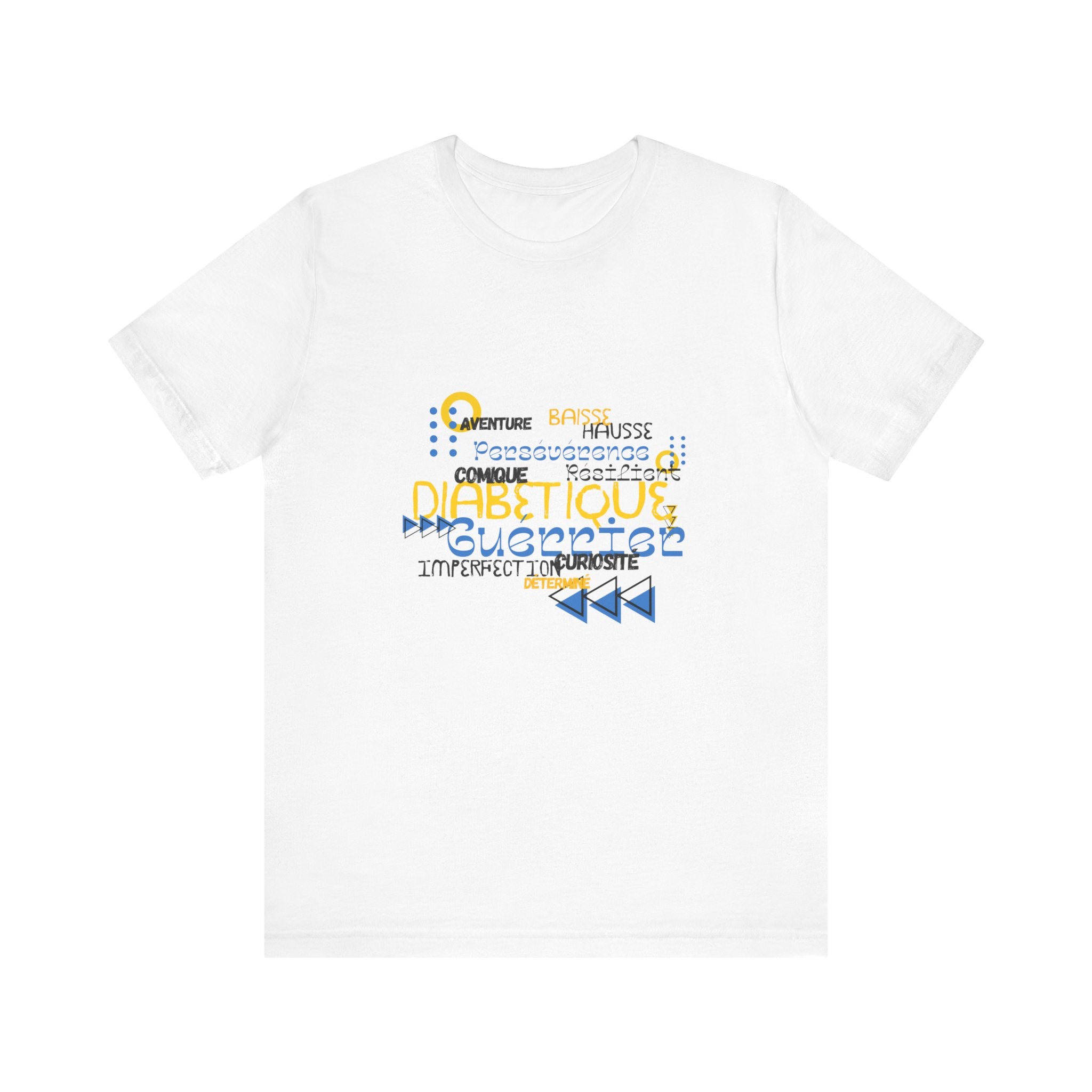 The Diabuddies Store Uplifted & Unleashed (French) - Unisex Tee Uplifted & Unleashed (French) - Unisex Tee: Embrace your strength, defy the odds. This tee is more than just a shirt; it's a vibrant testament to the diabetic warrior within. T-Shirts $22.50