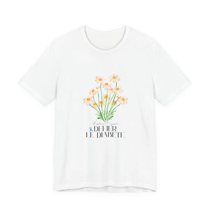 The Diabuddies Store Cultivating Hope, Defying Diabetes (French) - Unisex Tee Cultivating Hope, Defying Diabetes (French) - Unisex Tee: Wear your message of strength! Our "Cultivé l'espoir, Défié le diabète" Unisex Tee is more than just a comfortable shir
