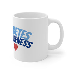 The Diabuddies Store Blue Ribbon & Heart - Mug 11oz Blue Ribbon & Heart - Mug 11oz: Show your support and raise awareness with this meaningful Blue Ribbon & Heart 11oz Mug. A perfect way to honor, remember, or advocate for a cause close to your heart. Dur