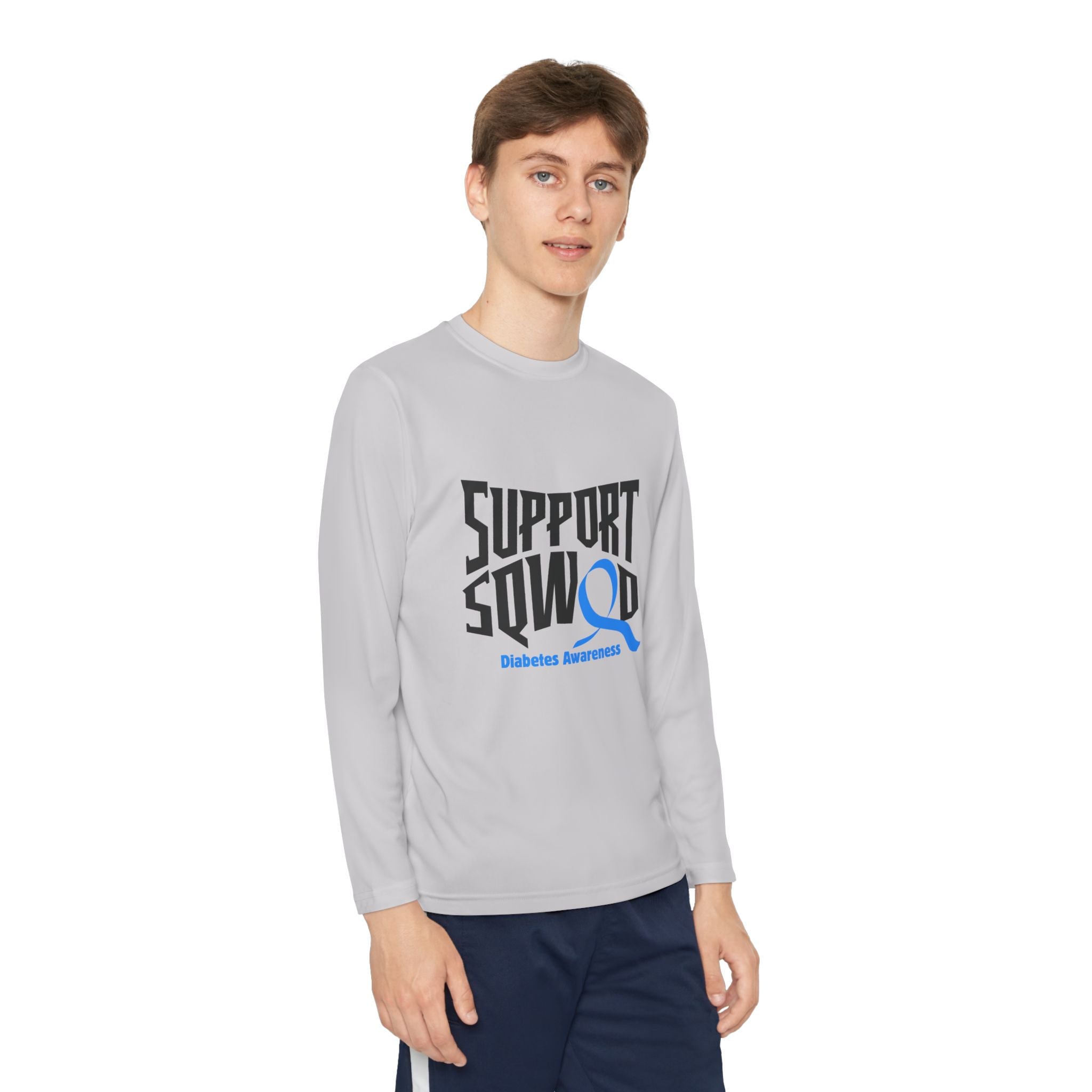 The Diabuddies Store Diabetes Support Squad - Long-sleeved Youth Tee Diabetes Support Squad - Long-sleeved Youth Tee: Unite against diabetes with the Diabetes Support Squad Kids' Tee! This super-soft long sleeved Tee is perfect for little heroes showing t