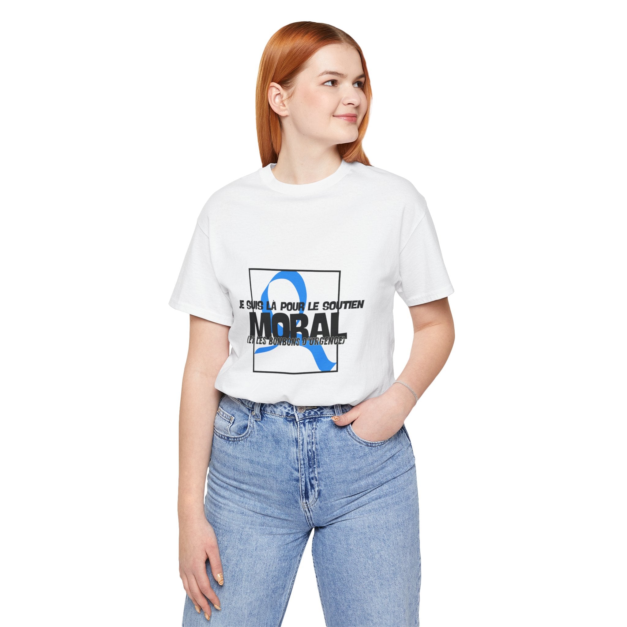 The Diabuddies Store Moral Support and Emergency Candy (French) - Unisex Tee Moral Support and Emergency Candy (French) - Unisex Tee: Being a friend to someone with diabetes means being ready for anything – from offering a listening ear to, well, having s