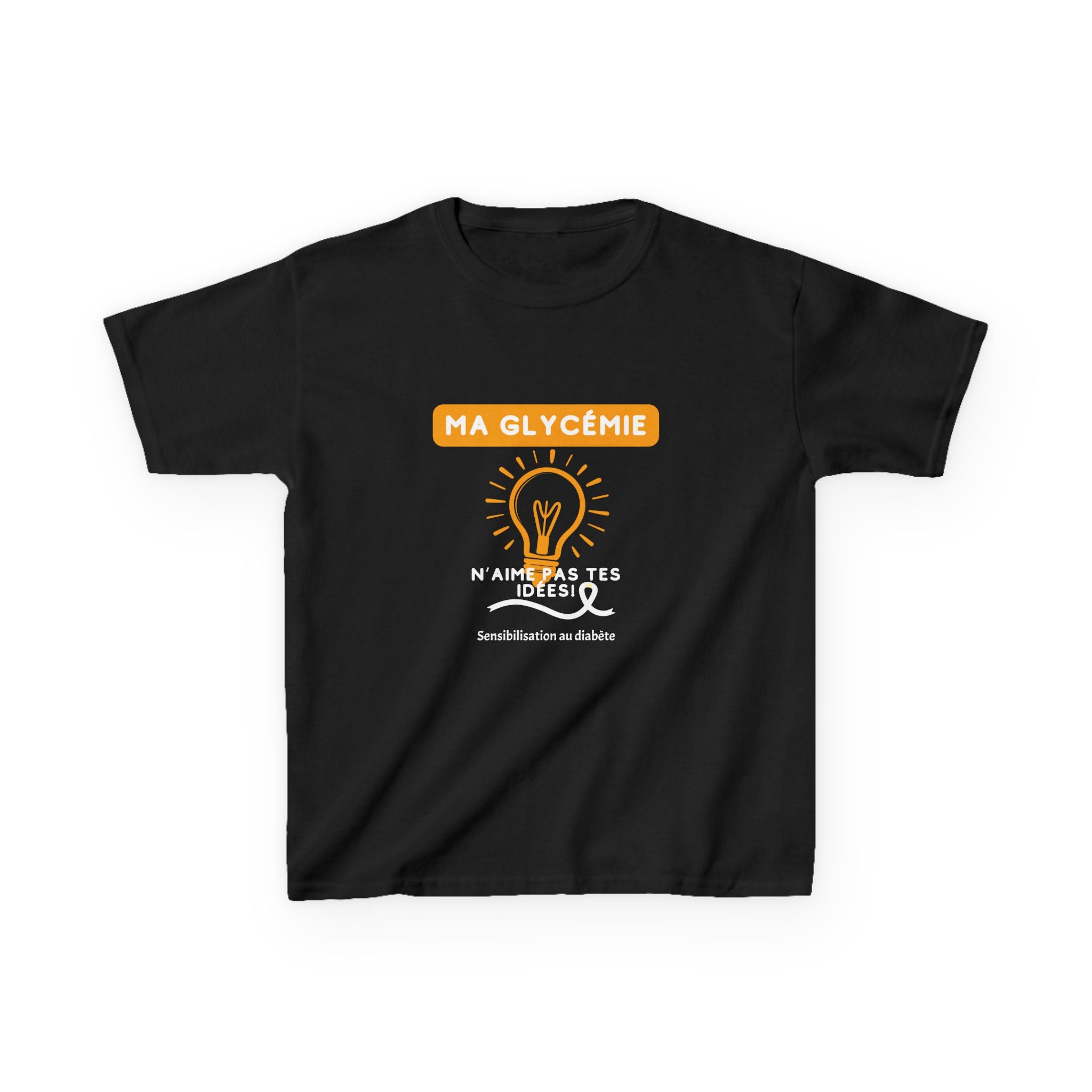 The Diabuddies Store My Blood Sugar Doesn't Agree (French) - Kids Tee My Blood Sugar Doesn't Agree (French) - Kids Tee: A humorous tee for the little warrior in your life. This "Ma glycémie n'aime pas tes idées" Kids' French Tee is a fun and relatable way