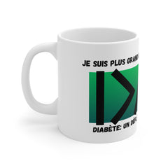 The Diabuddies Store Greater than (French/Green) - Mug 11oz Greater than (French/Green) - Mug 11oz: An inspirational mug that brings a daily reminder that you are greater than the highs and the lows during your coffee or tea routine. Perfect for anyone wi
