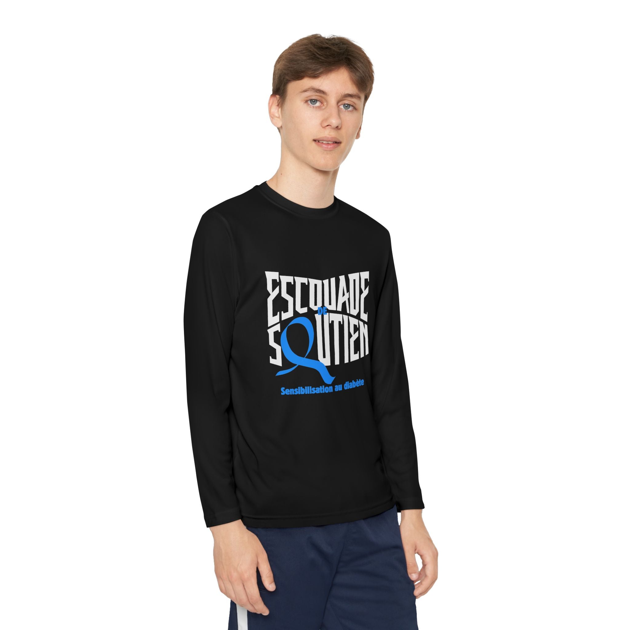 The Diabuddies Store Diabetes Support Squad (French) - Long-sleeved Youth Tee Diabetes Support Squad (French) - Long-sleeved Youth Tee: Unite against diabetes with the Diabetes Support Squad Kids' Tee! This super-soft long-sleeved Tee is perfect for littl