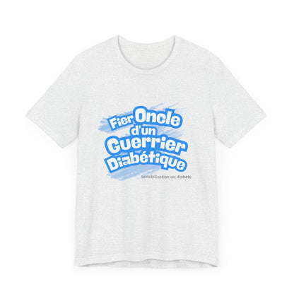Proud Uncle of Diabetic Warrior (French/Nephew) - Unisex Tee The Diabuddies Store T-Shirts $22.50