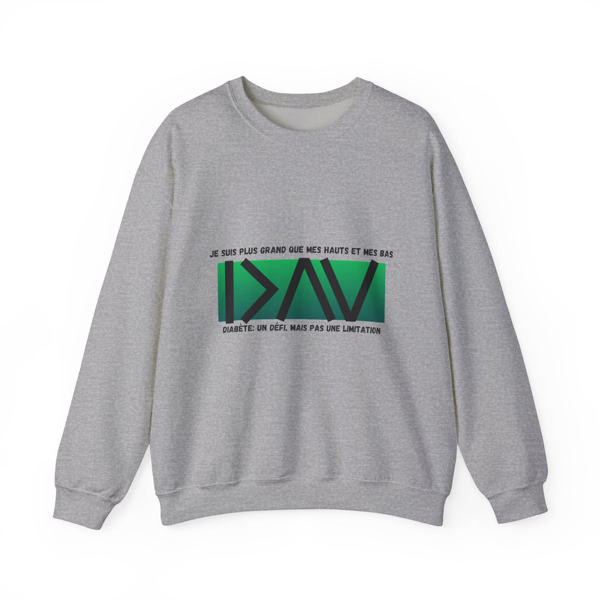 The Diabuddies Store Greater than (French/Green) - Unisex Sweatshirt Greater than (French/Green) - Unisex Sweatshirt: Sometimes, a single symbol says it all. Our Greater Than (French/Green) Unisex Sweatshirt features the powerful ">" symbol, representing