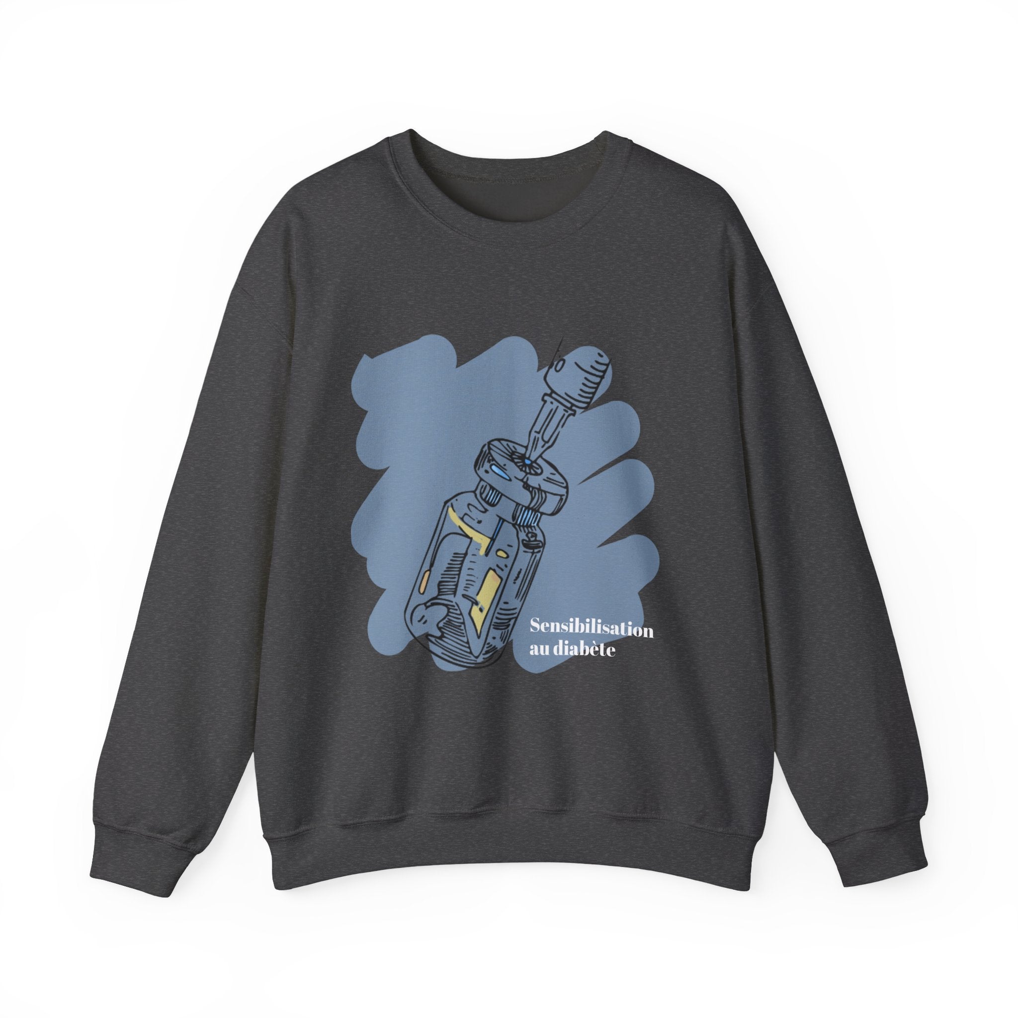 Insulin Vial Diabetes Awareness (French) Sweatshirt The Diabuddies Store Sweatshirts $32.95